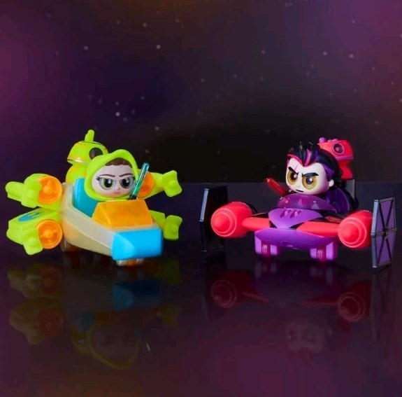 Star Wars Doorables Starfighter Showdown, Collectible 1.5&Prime; Blacklight Figures