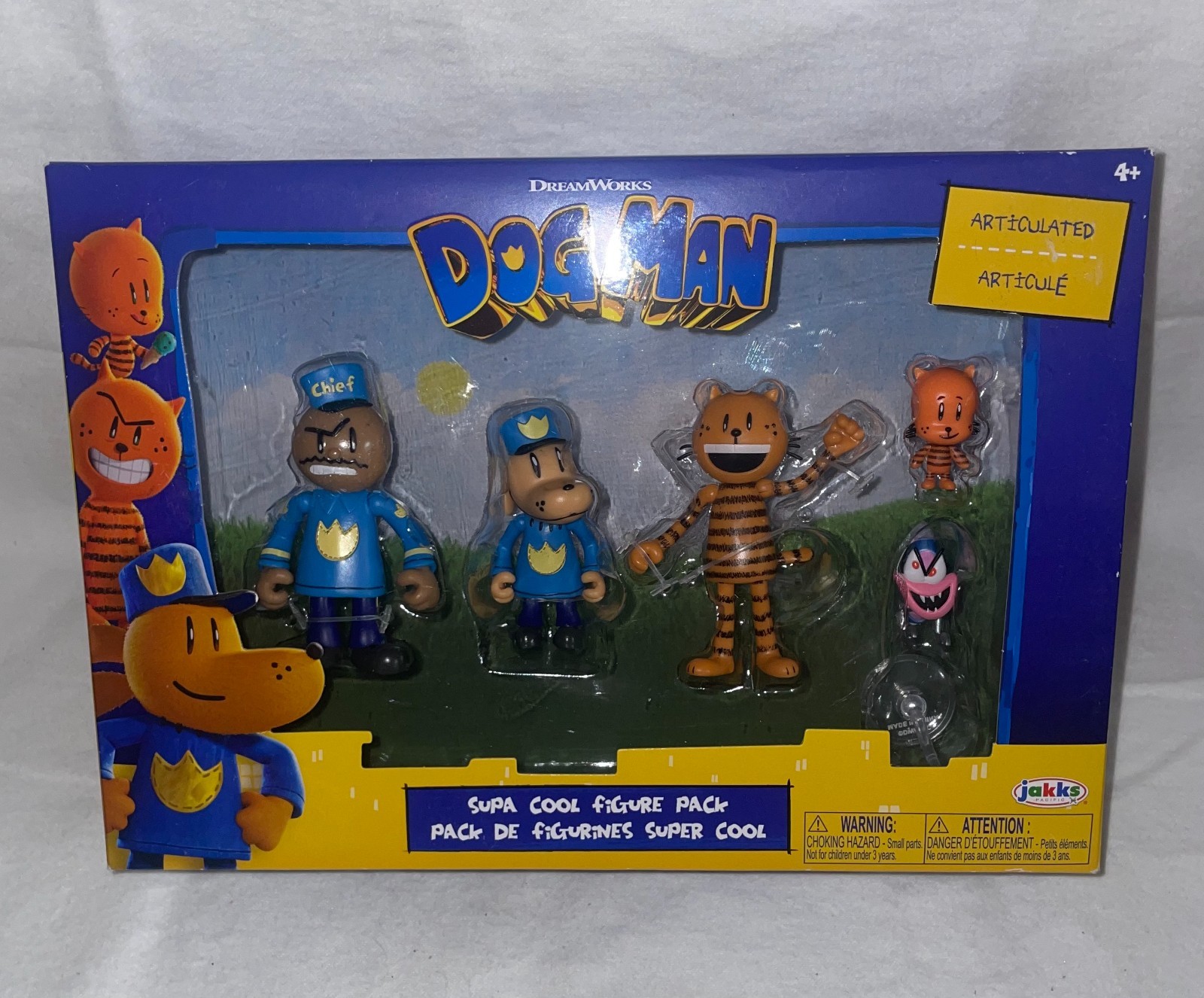 Dream Works Dog Man Articulated Supa Cool Figure Pack 5 Figs New