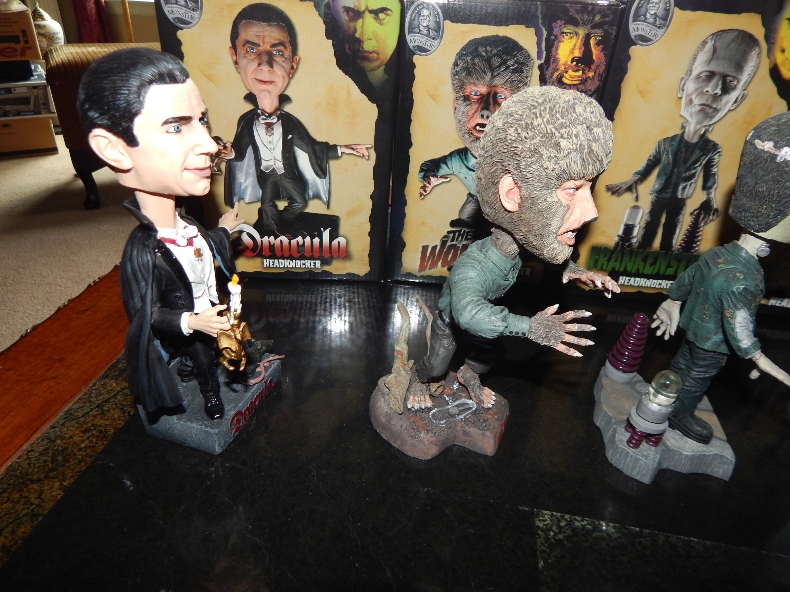 UNIVERSAL MONSTERS BOBBLEHEADS COMPLETE SET 7 NECA 2006 CREATURE PHANTOM MUMMY +