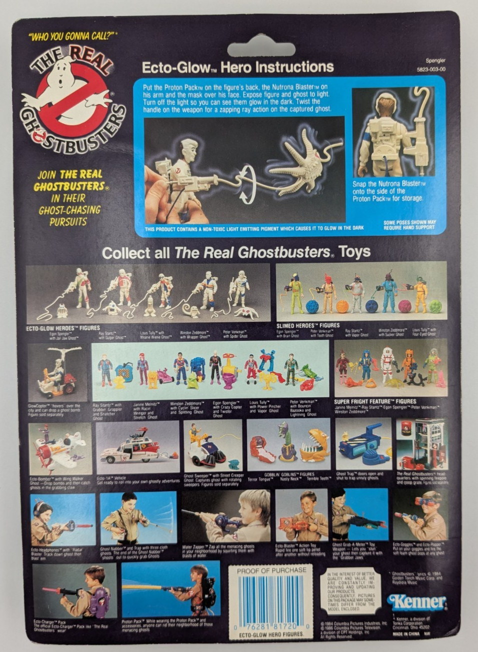 Vintage Kenner The Real Ghostbusters Ecto-Glow Egon Spengler Jail Jaw Ghost MOC