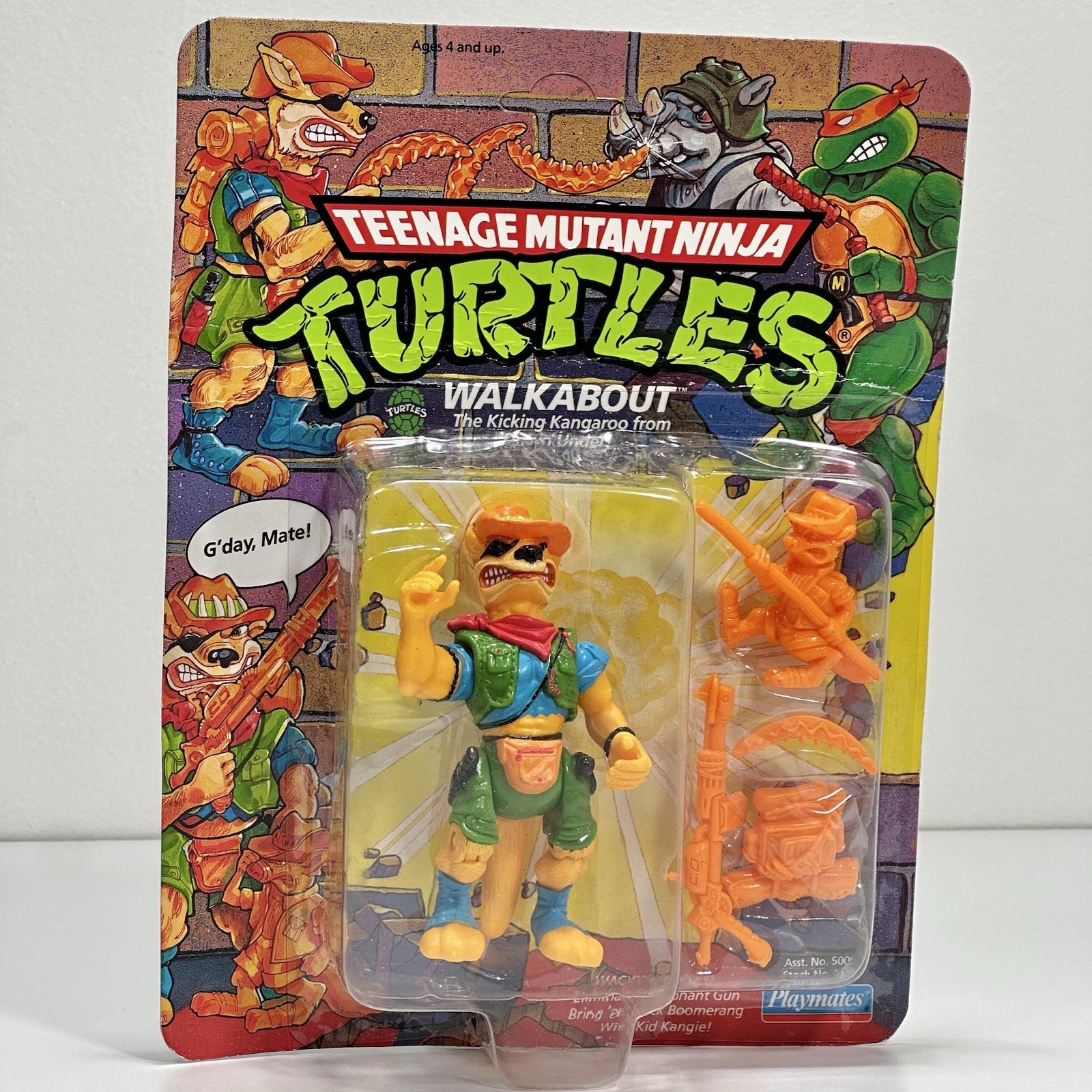 Vintage 1991 TMNT Walkabout Unpunched Card Warped Cardboard See Photos