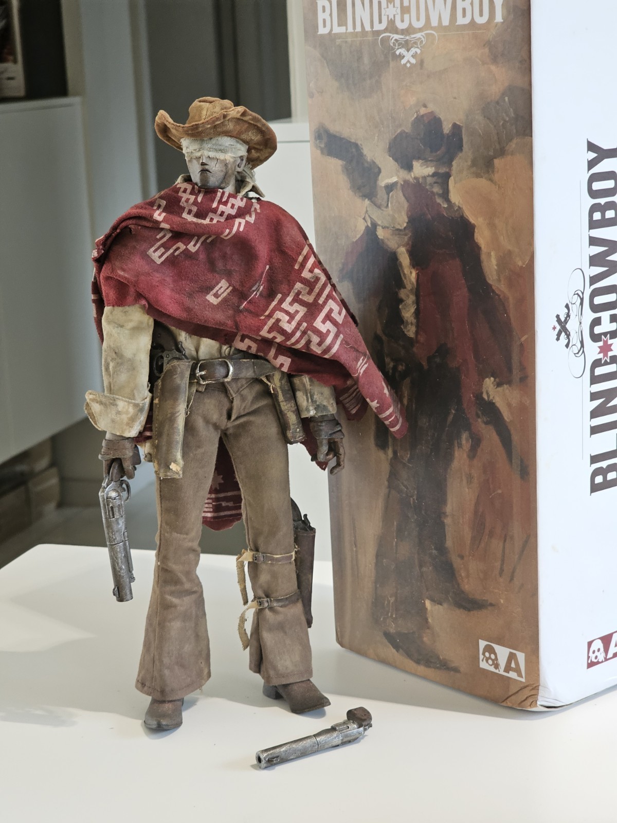 ThreeA Blind Cowboy Action Figure With Clothes Extra Hand Western Brown Red