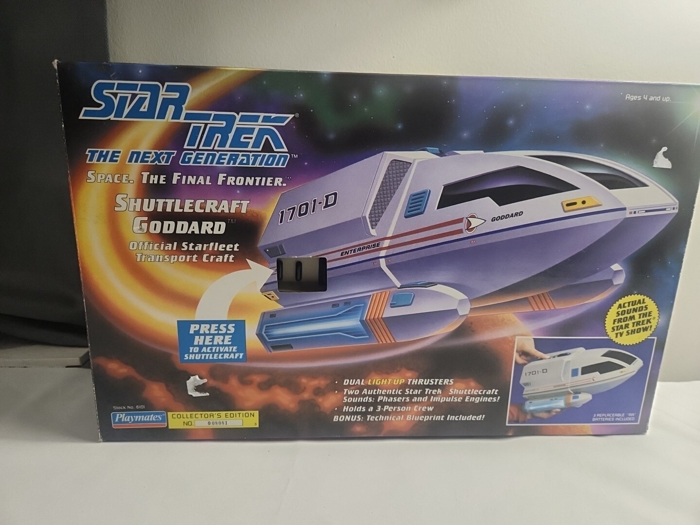 Playmates Star Trek The Next Generation Shuttlecraft Goddard Complete 1992