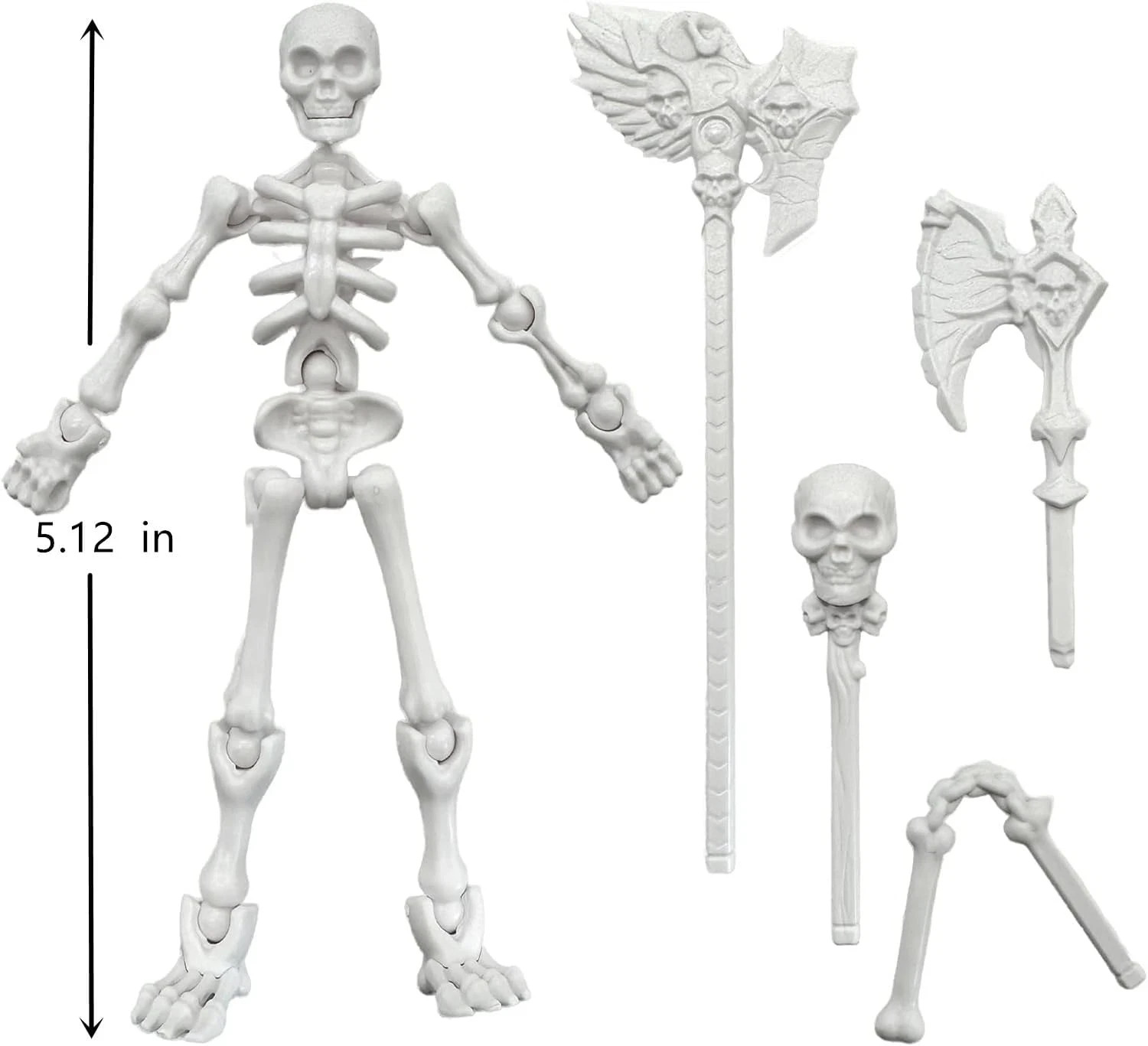T13 Skeleton Action Figure, Movable Articulated Human Skeleton, 5.12-In Action F
