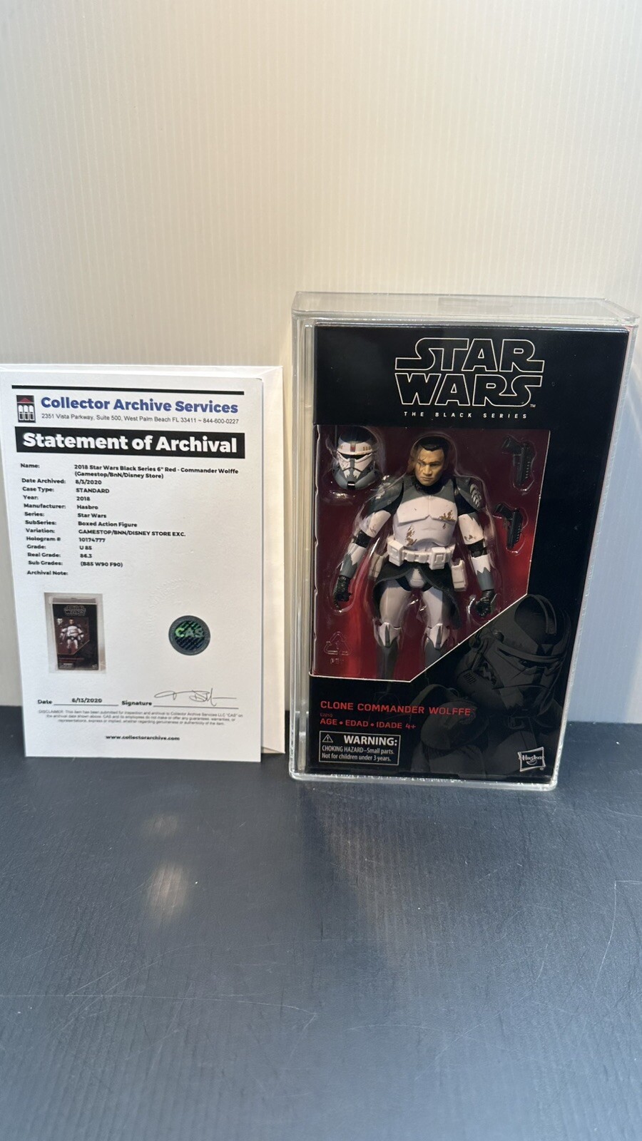 2018 STAR WARS BLACK SERIES 6-INCH COMMANDER WOLFFE CAS U85 not AFA Graded MIB