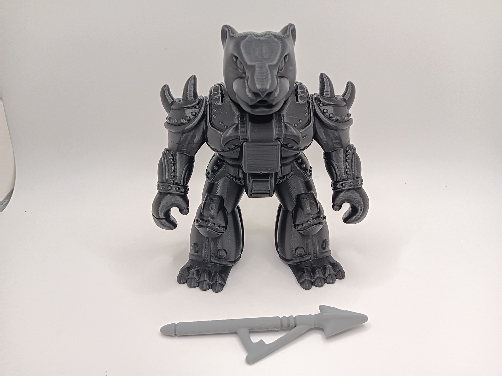 Battle Beast retro Black Panther 5.5&Prime; inch tall 3D printed statue Paintable