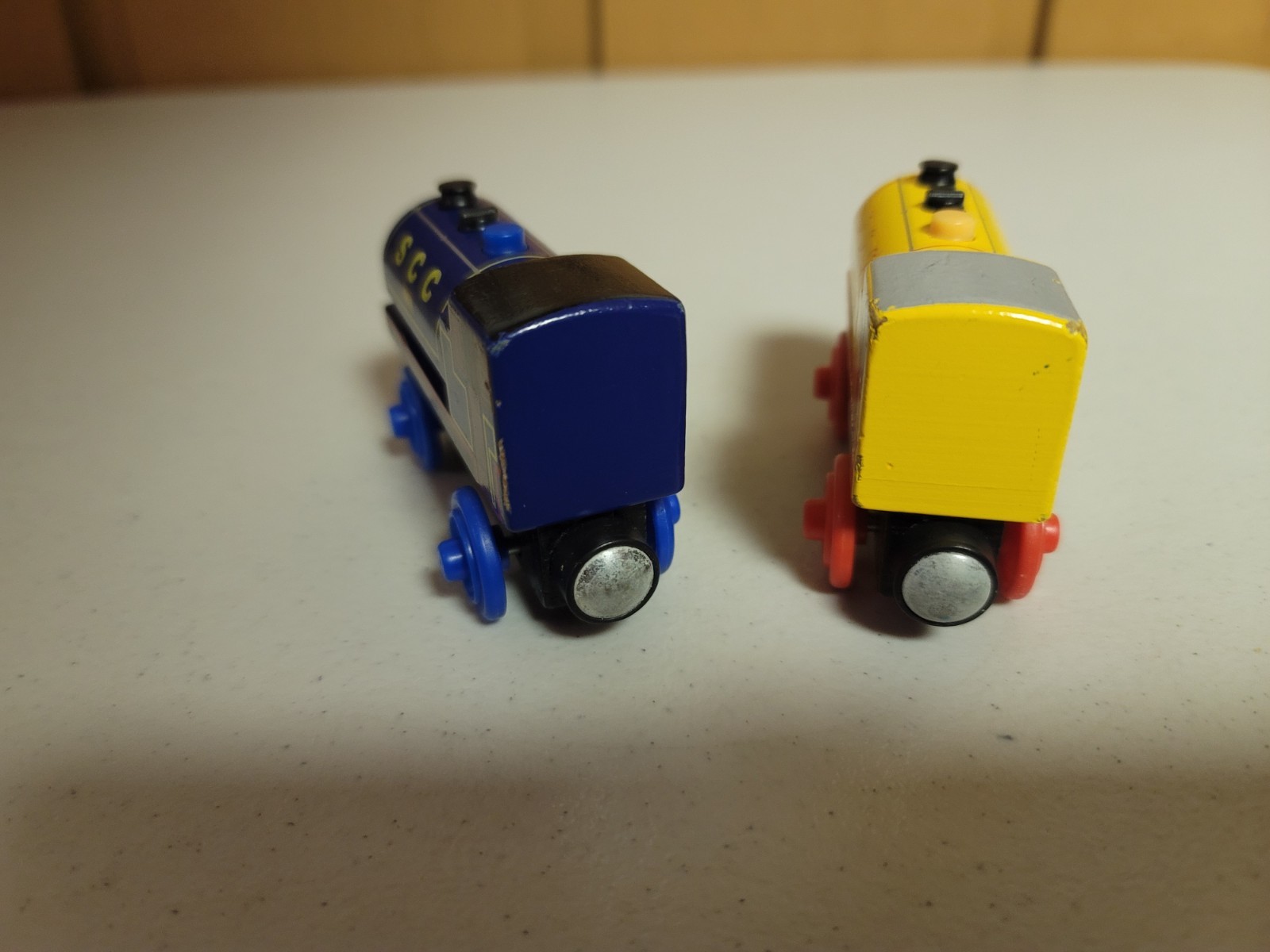 Thomas Wooden Railway Bill & Ben Twin Trains Fisher Price Very Good Condition