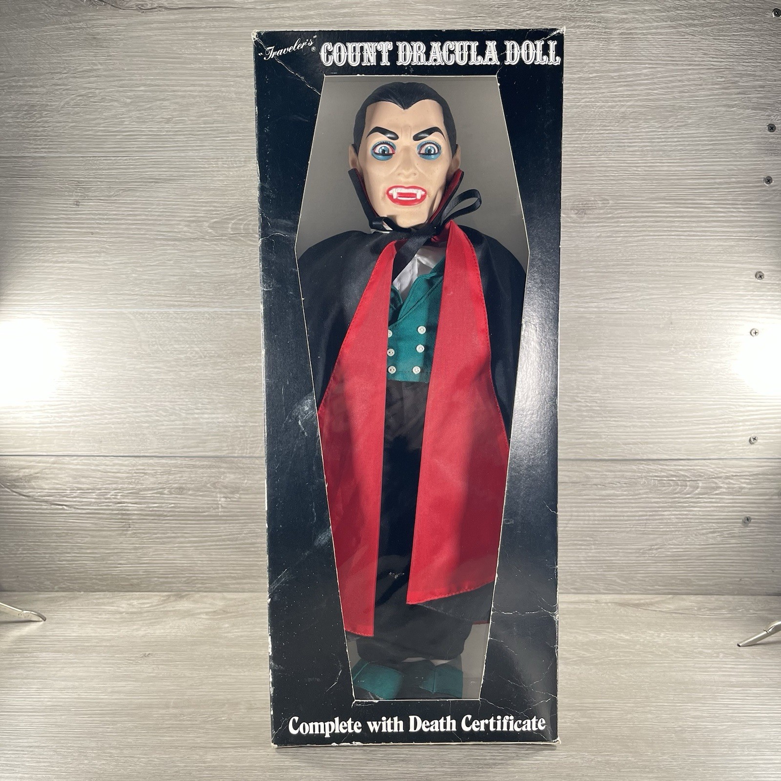 Vintage Traveler&rsquo;s Count Dracula Doll w/ Death Certificate 1985