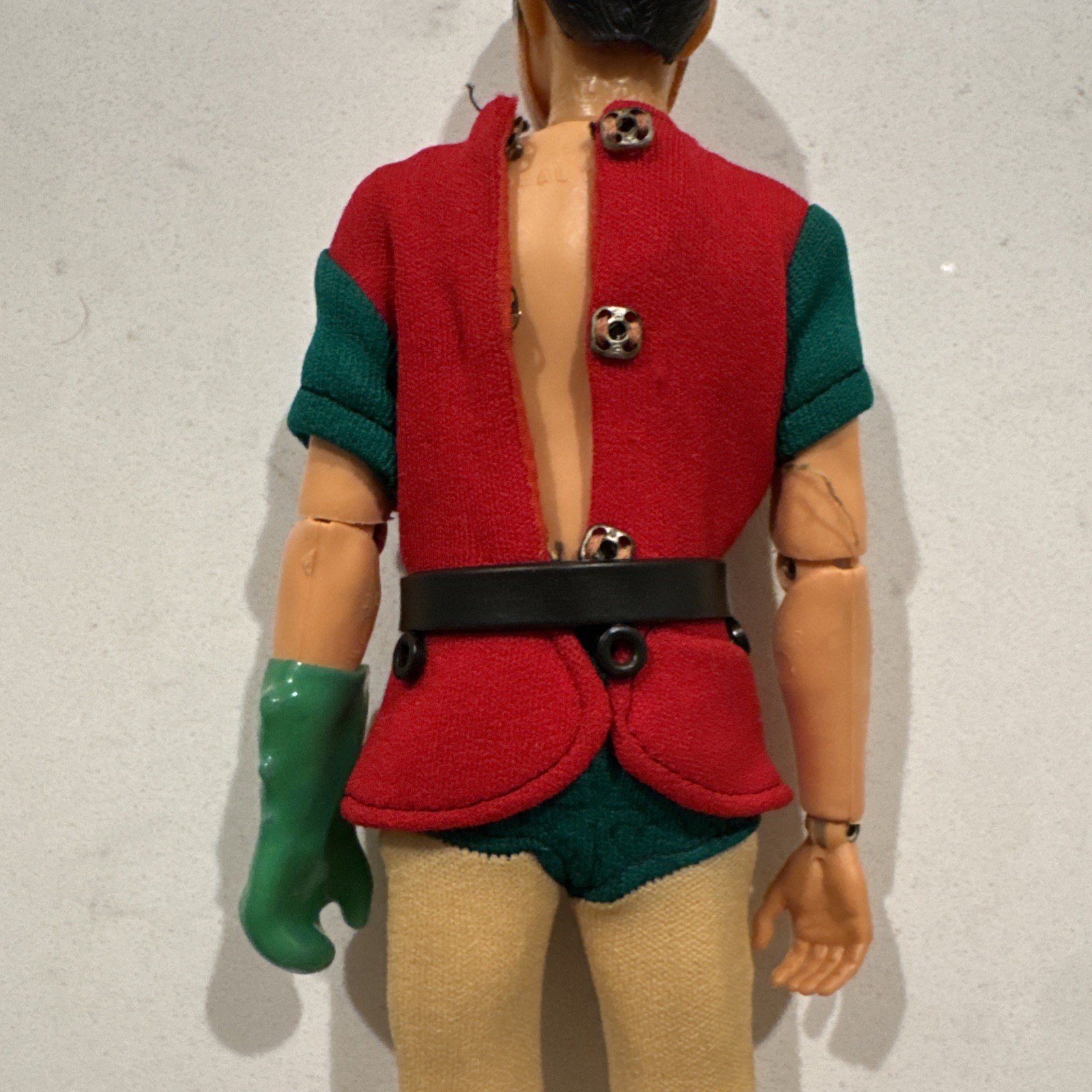 RARE VINTAGE IDEAL CAPTAIN ACTION BOY FIGURE & ROBIN COSTUME ACCESSORIES 1967
