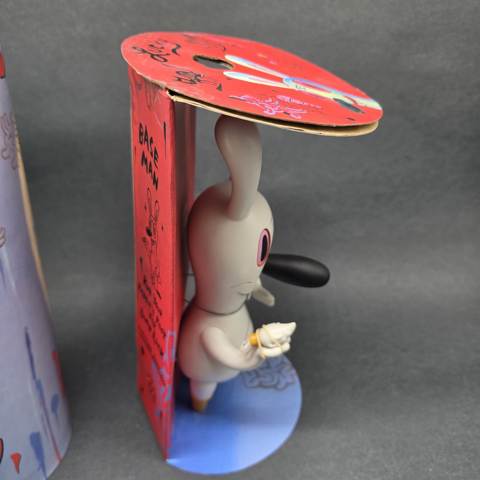 RARE Gary Baseman Signed 10&Prime; White Dumb Luck Rabbit Autographed LE #18/100