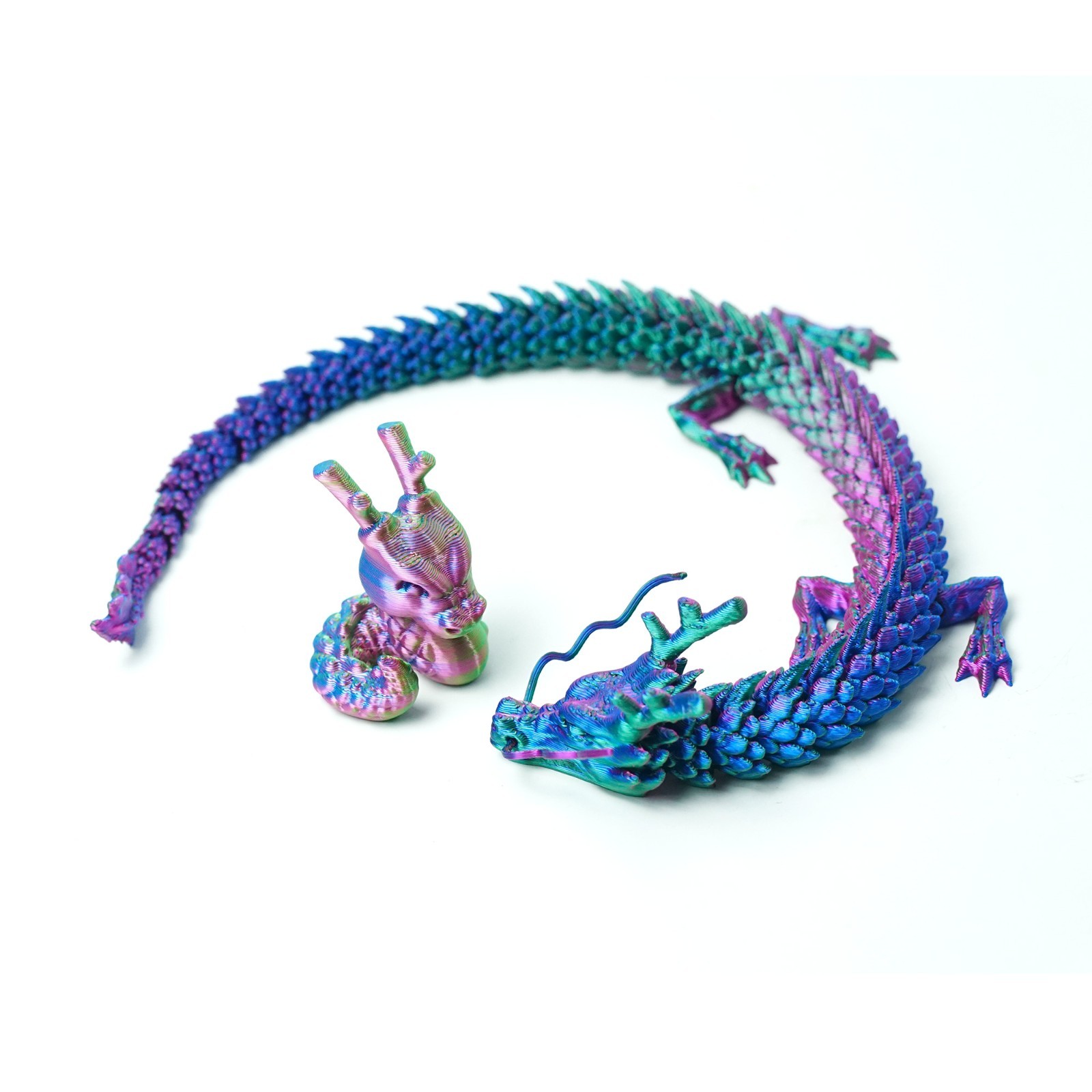 2PCS 3D Printed Dragon Model,Articulated Animals figure,Fidget Toys Home Decor
