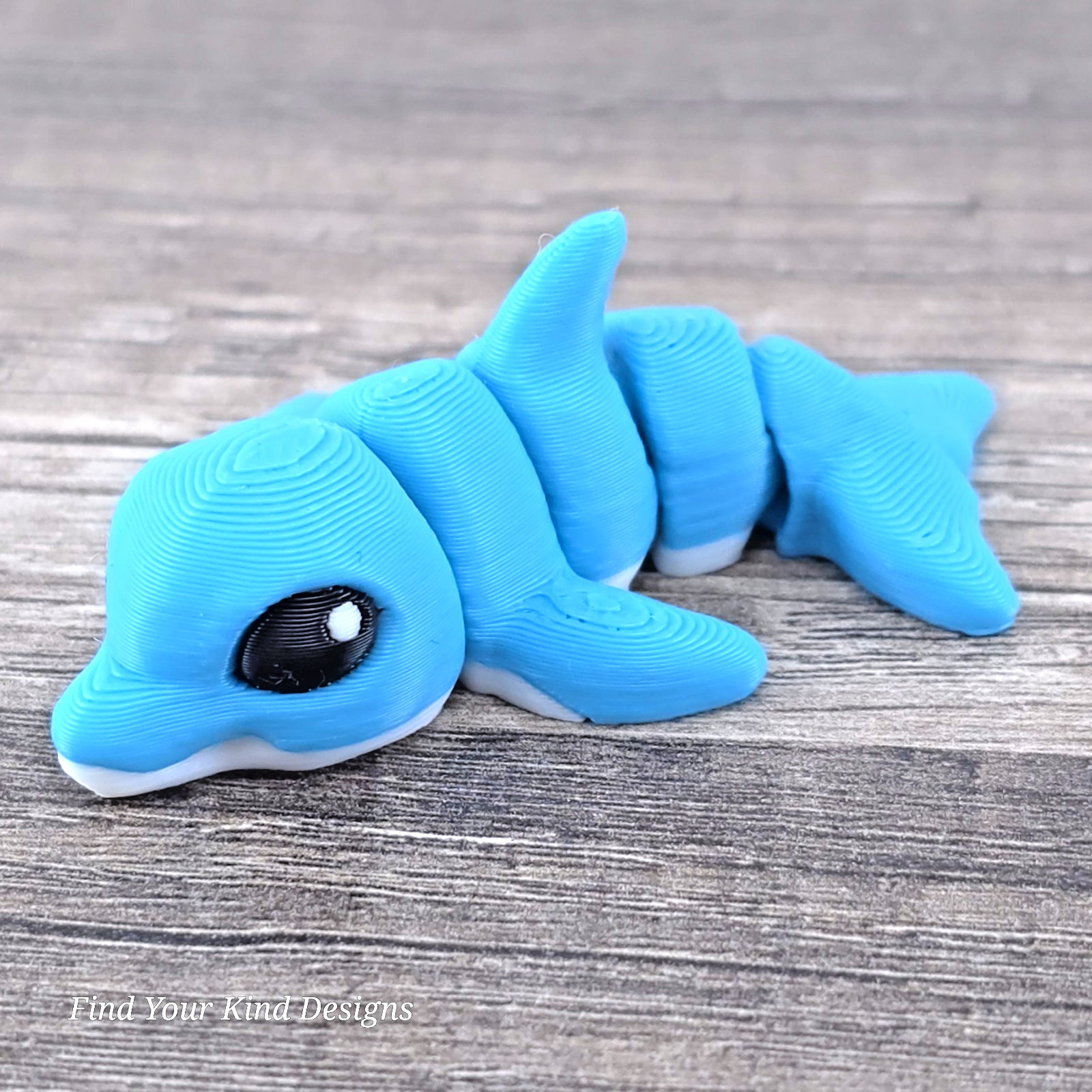 Dolphin Hatchling 3D Printed Articulated Flexi Fidget Toy- Stocking Stuffer Gift