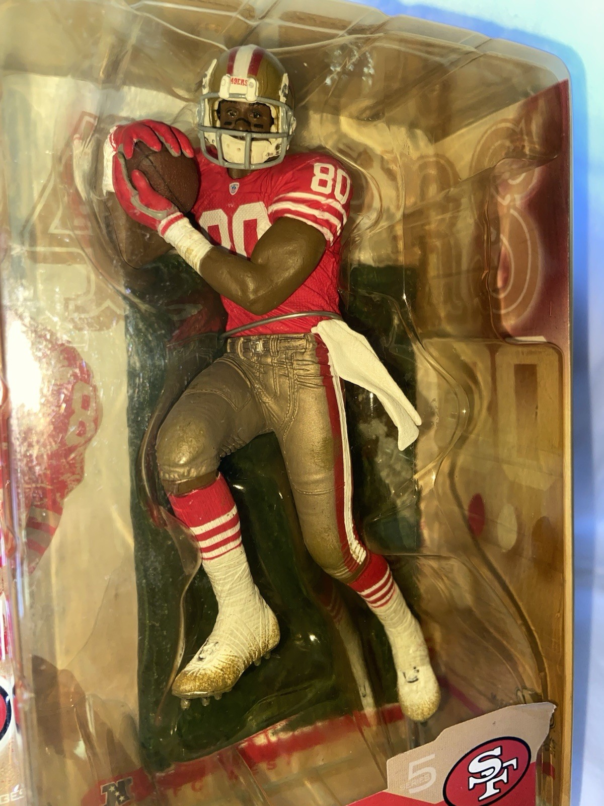 RARE McFarlane NFL Series 5 Jerry Rice SF 49ers True Chase Variant Gold Belt