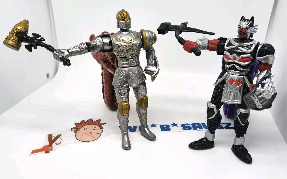 Mystic Knights Tir Na Nog Jousting Angus vs Rock Wolf Complete Bandai 7853 1999
