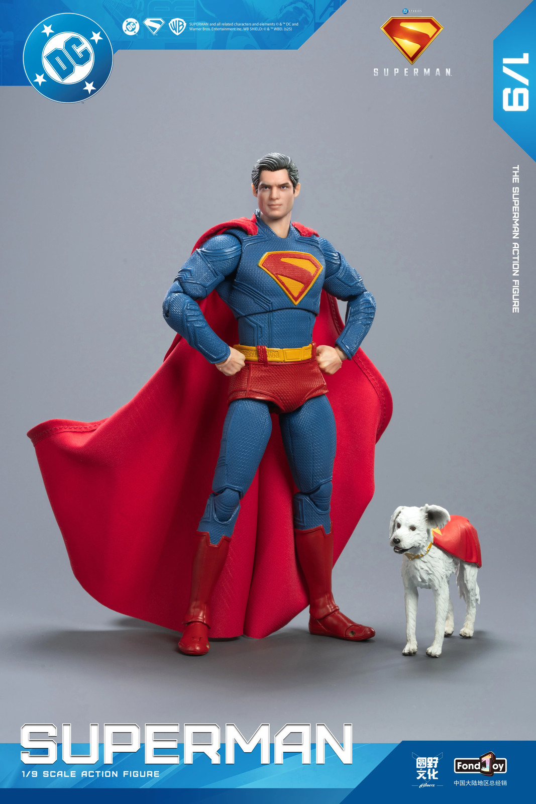Fondjoy 1:9 Scale DC New Superman Superdog Krypto Action Figure 7&Prime; Gift