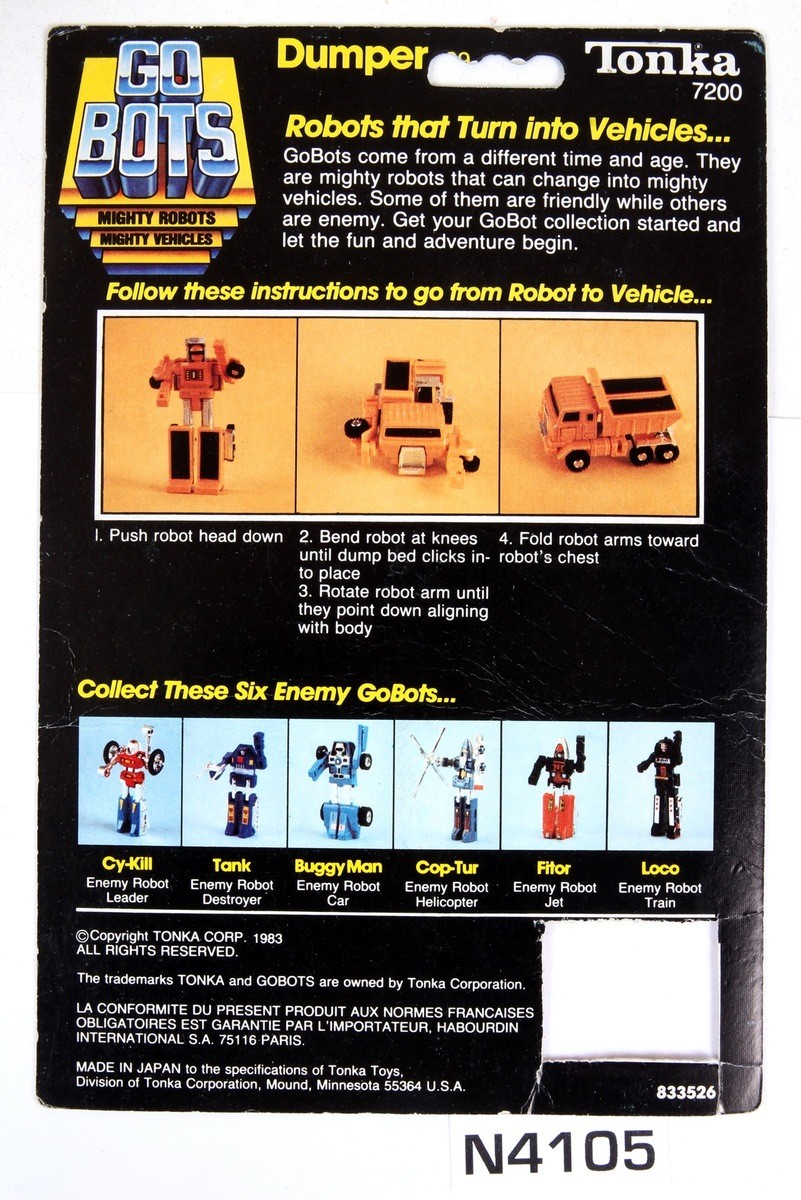 GoBots Regular Tonka Dumper Package