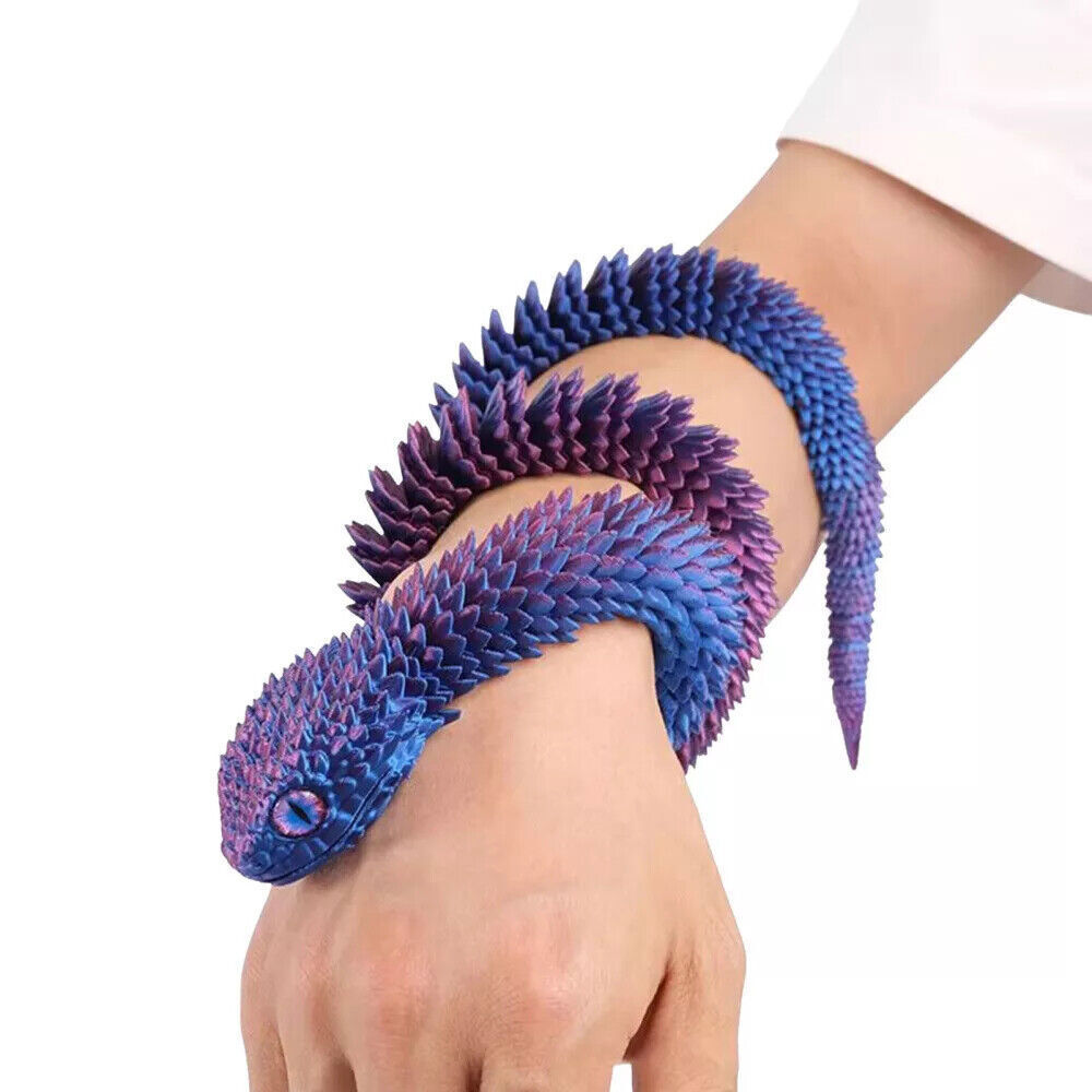 24&Prime; 3D Printed Animals Snake Viper Snake Flexible Snake Fidget Toys Desk Decor