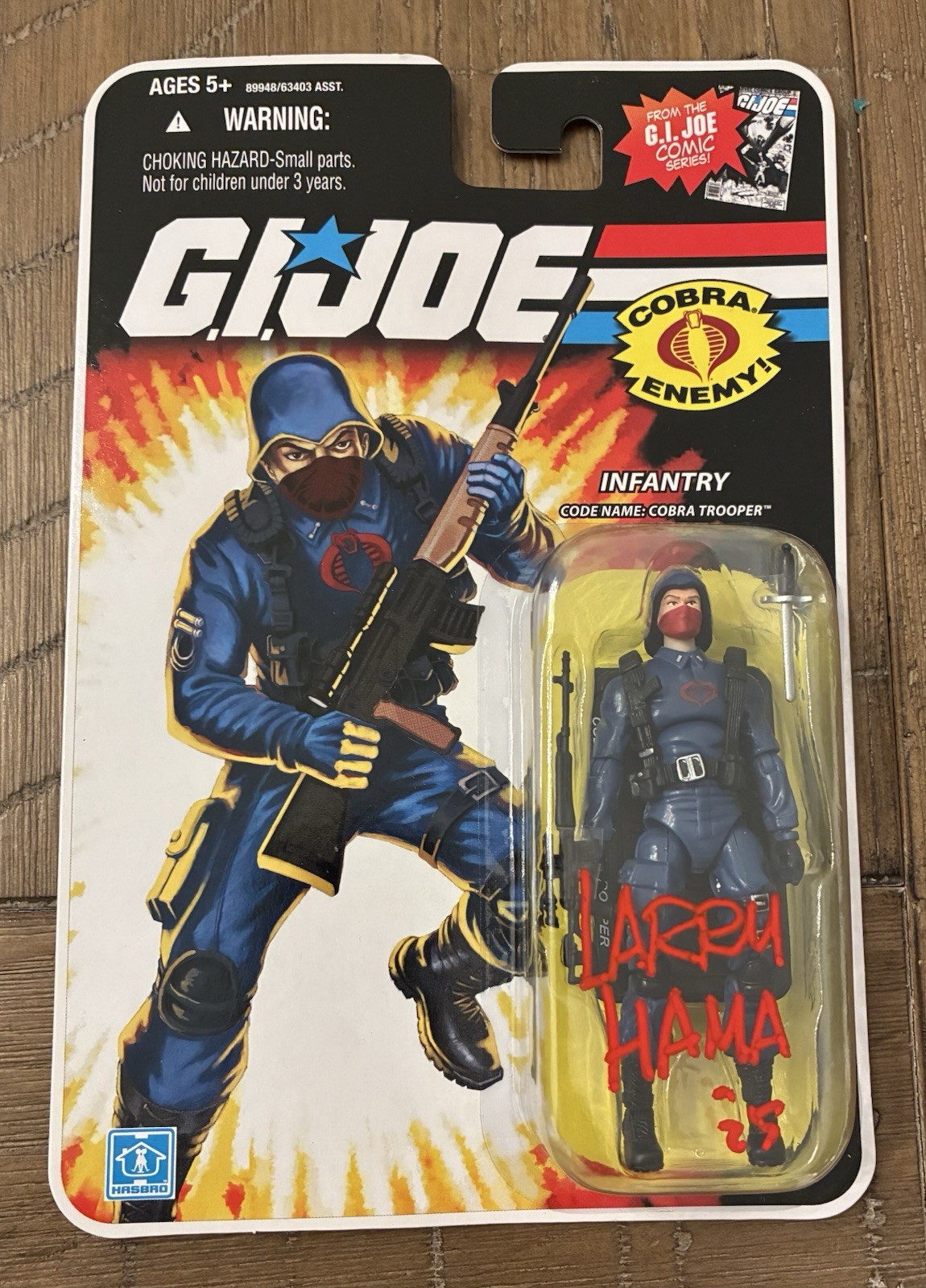 Larry Hama Signed 2008 GI Joe Cobra Trooper Action Figure Beckett BAS