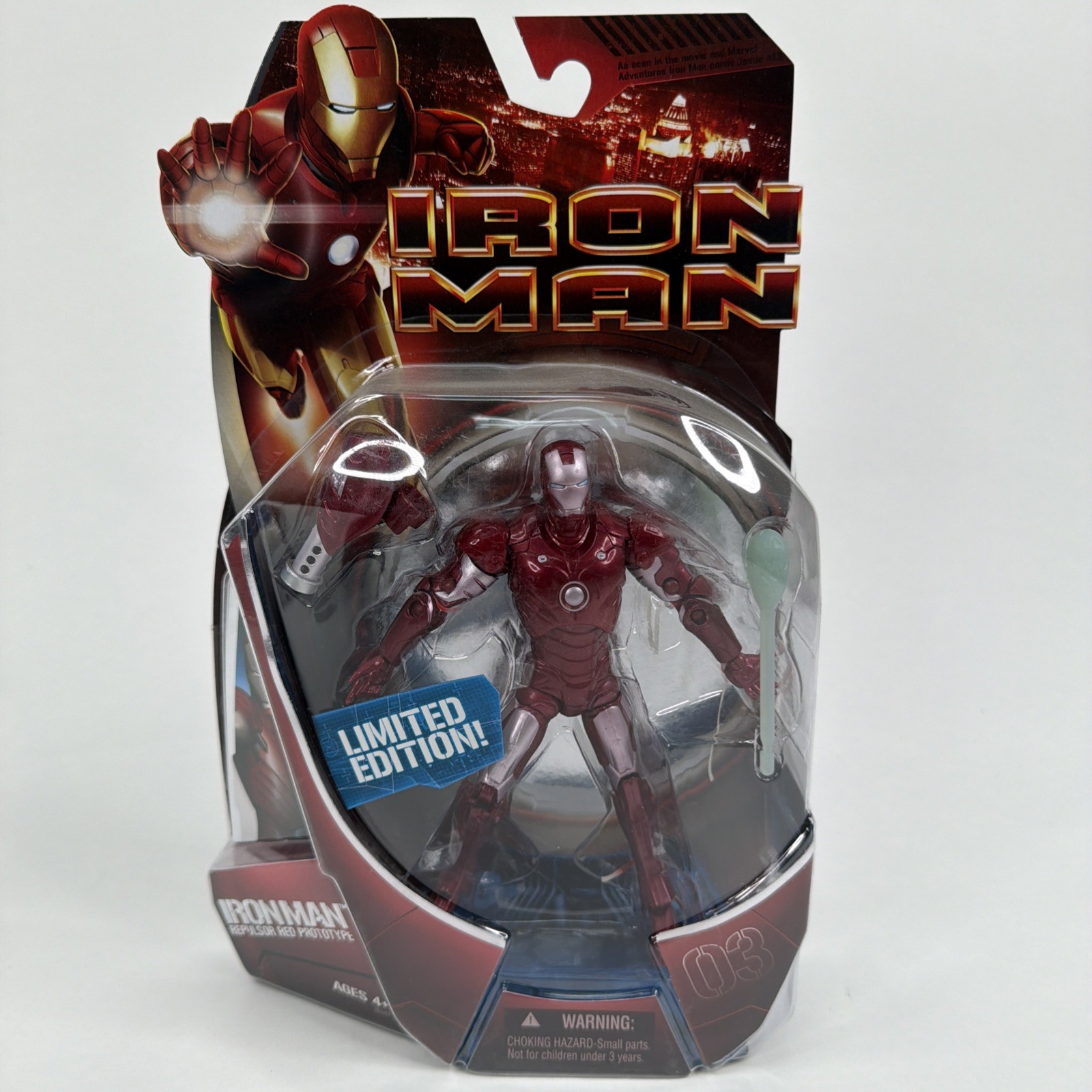2008 Hasbro Marvel Target Exclusive Iron Man Repulsor Red Prototype 6&Prime; Figure