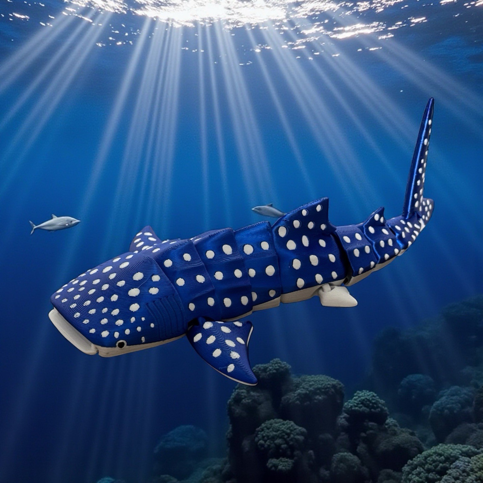 3D Printed Articulated Flexi Whale Shark Fidget Flexible Limbs for Sensory Toy