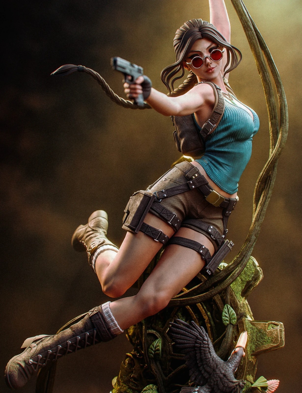 Tomb Raider Lara Croft/3d Figure 25cm Professional Hand Painted
