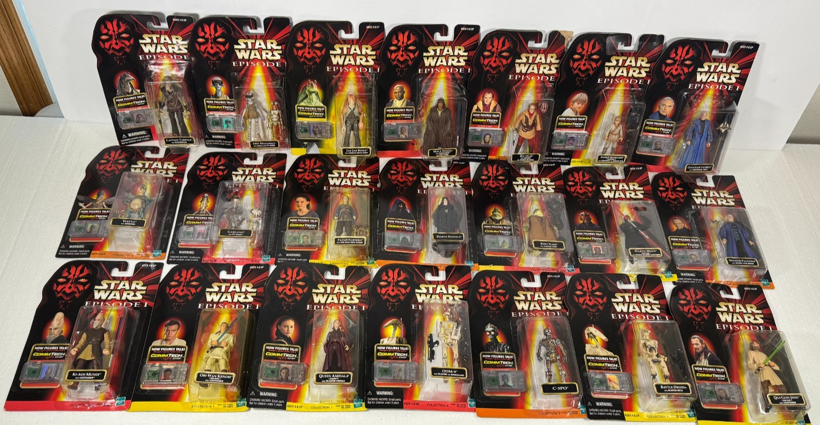 LOT OF 21 Hasbro Star Wars Episode I Phantom Menace CommTech Chip Figures 1999