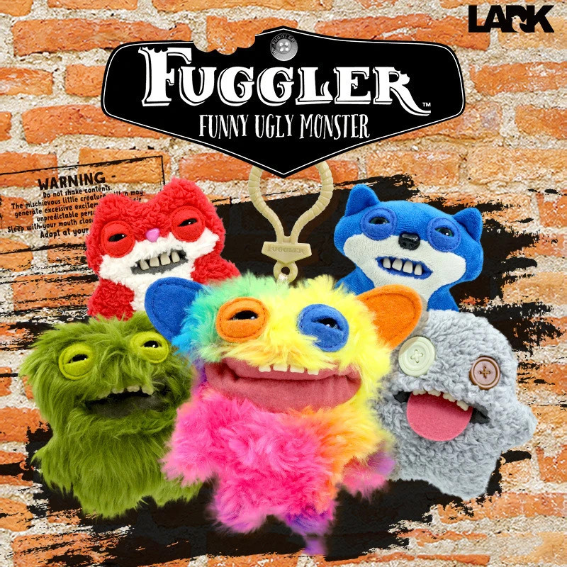 Fuggler Funny Ugly Monster Keyrings Plush Squidge Stuffed Doll Toys Pendant Gift