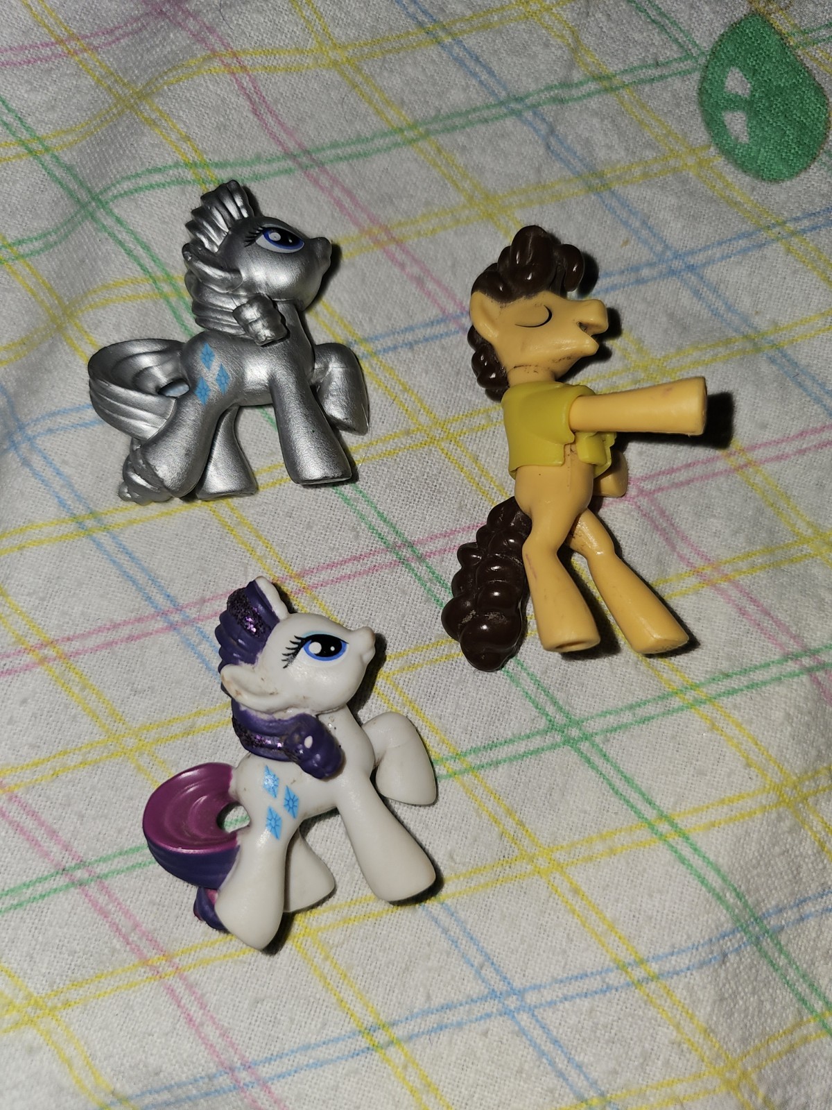 MLP 3 Blind Bags 2&Prime; Rarity Glitter W/ Curly Tail & 1 Metallic. Cheese Sandwhich