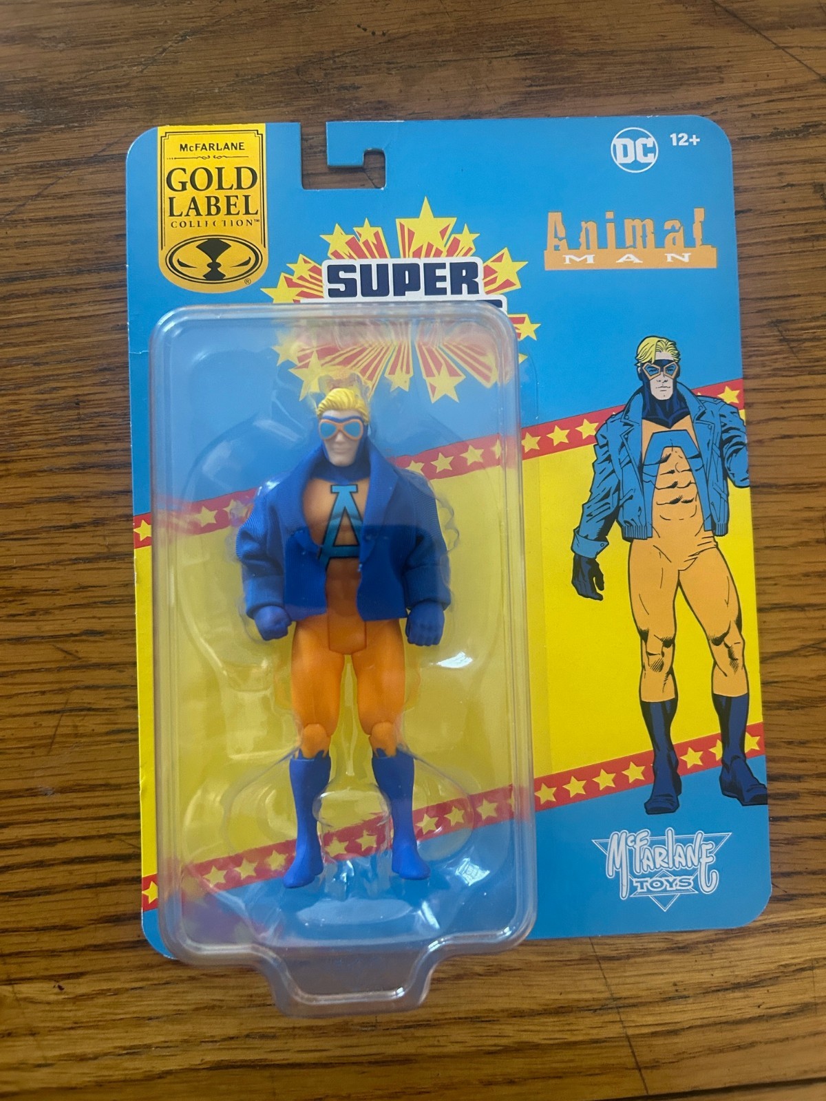 SUPER POWERS 4.5&Prime; figure ANIMAL MAN McFarlane Toys Gold Label BRAND NEW !! MOC