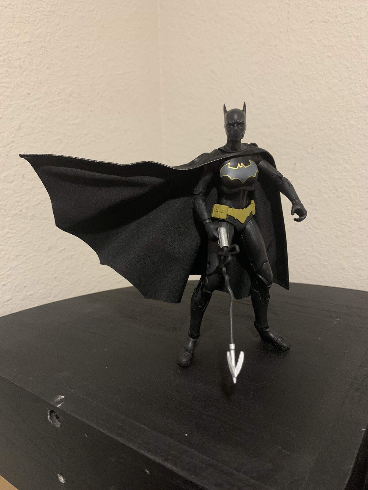 Custom Batman Batgirl CASSANDRA CAIN Leather Wired Cape Mcfarlane NOT FIGURE