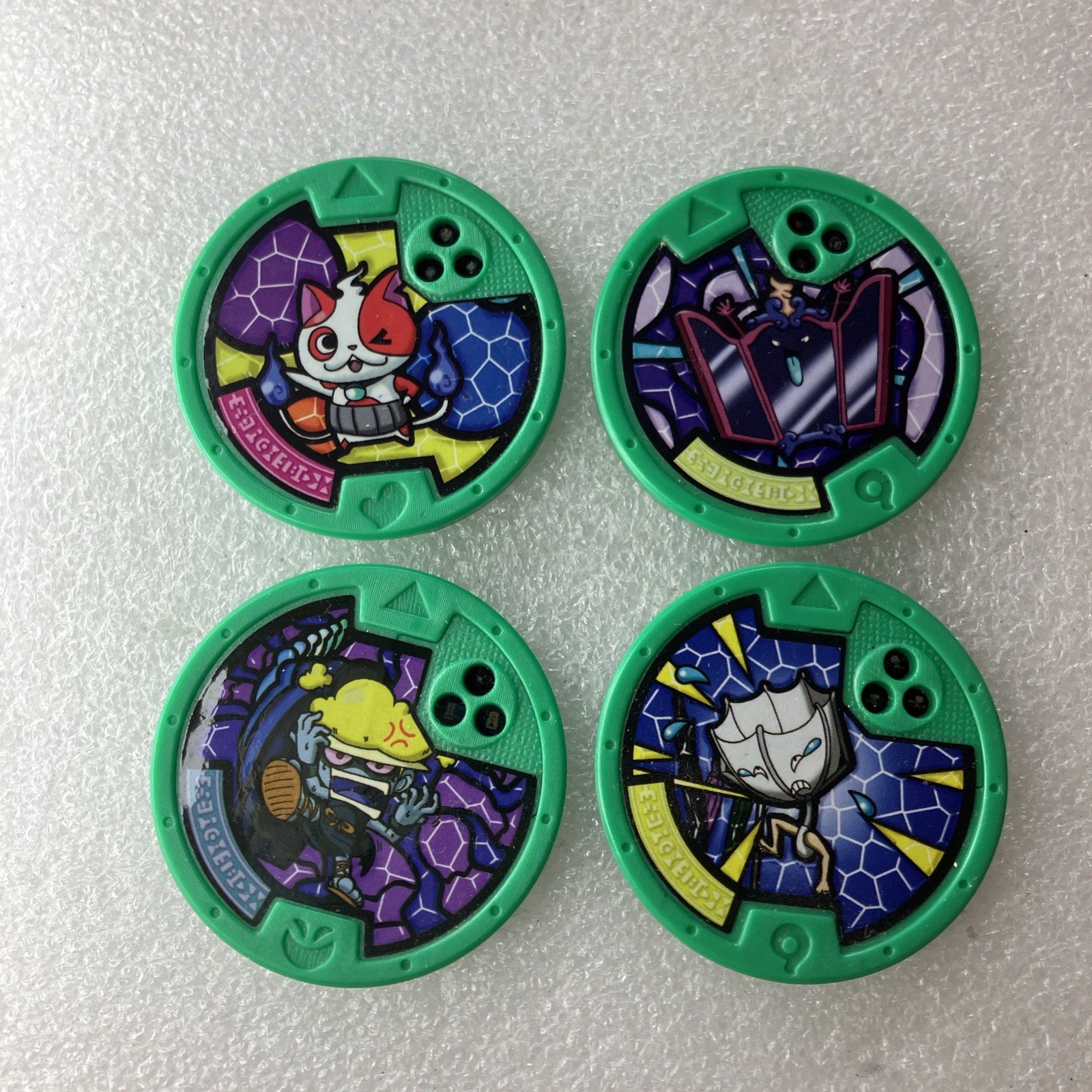 YoKai Yo-Kai Watch Medals Lot 4 Eng Ver K&rsquo;mon Brokenbrella Buchinyan Miradox