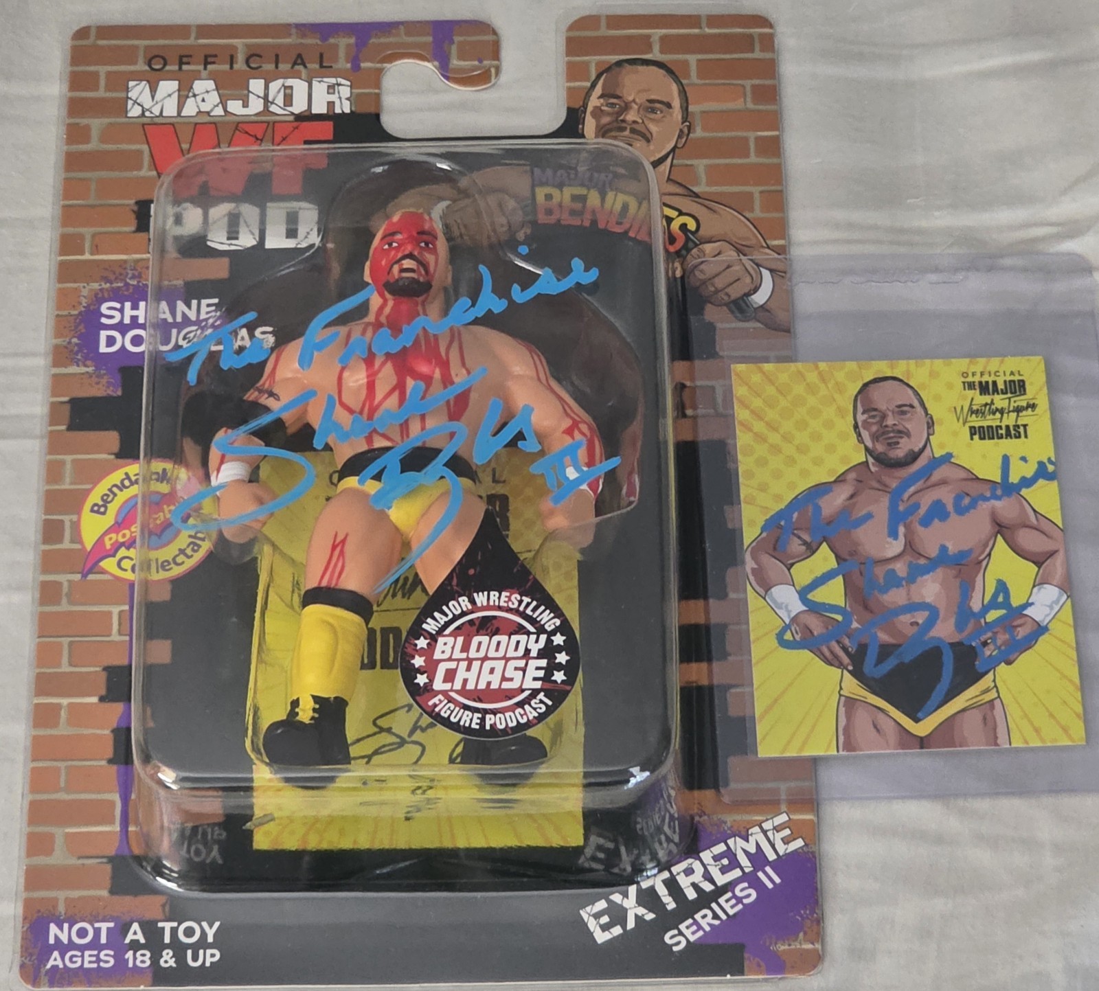 MWFP Shane Douglas Major Bendie Bloody Chase Signed/Auto With Signed Trading…