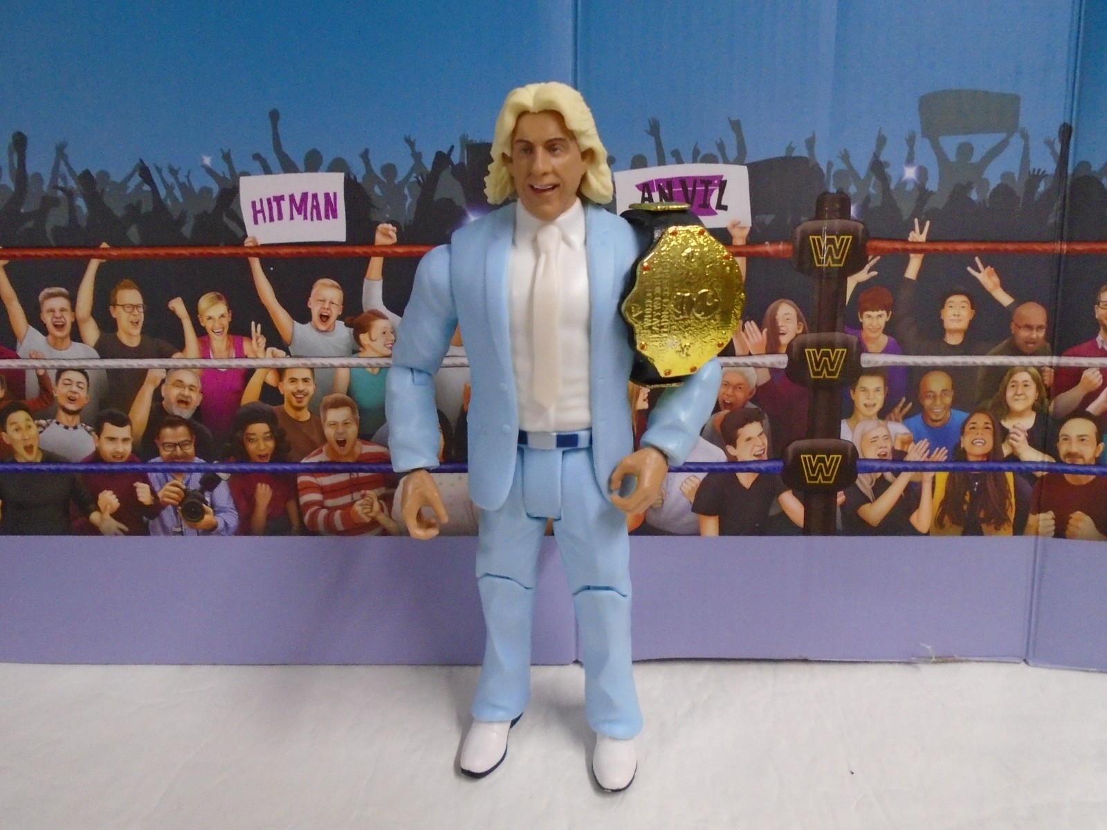 WWE Ric Flair Fix Up Basic Series 134 figure with WCW Big Gold Belt