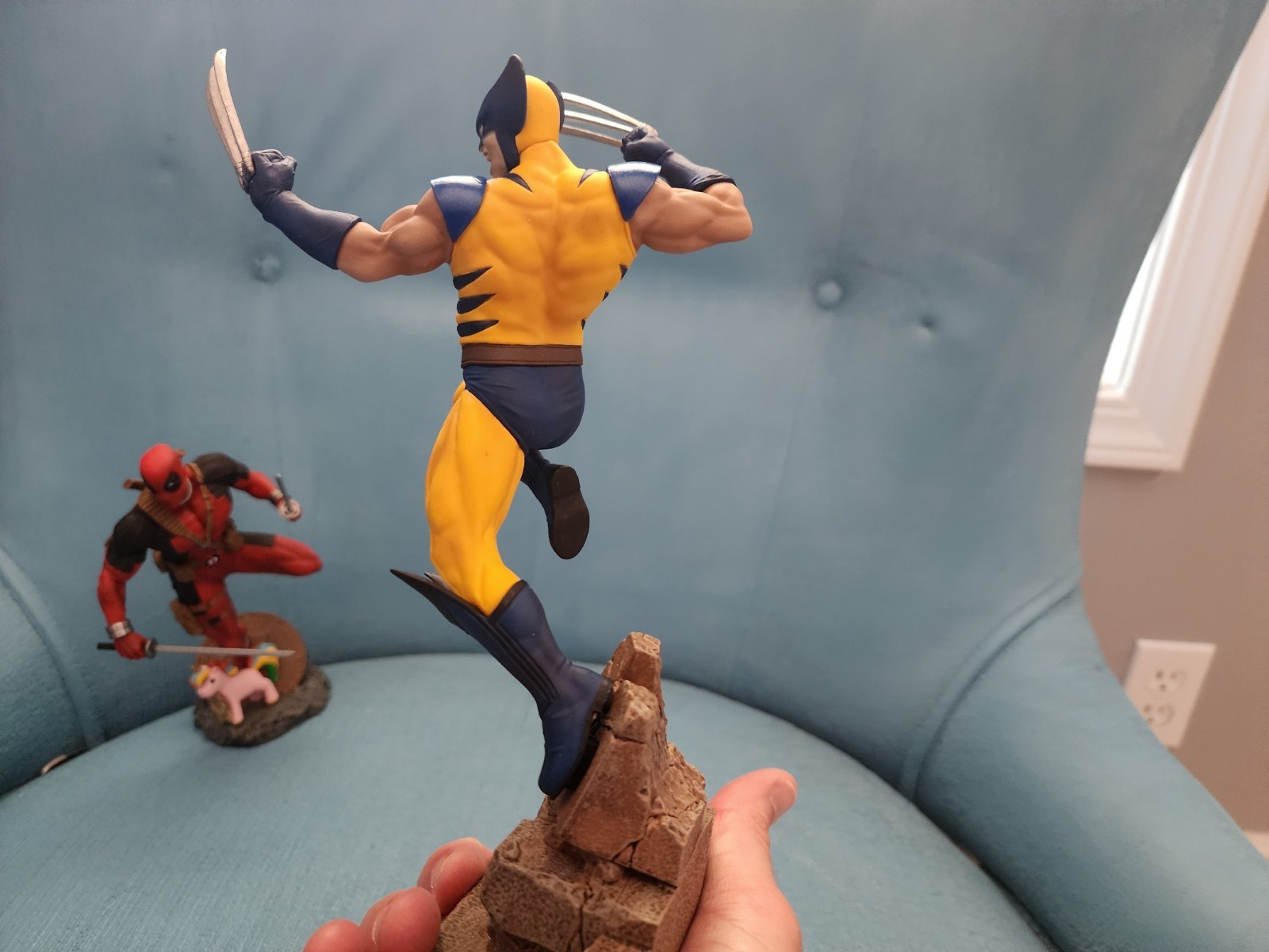 MARVEL PVC STATUES: DEADPOOL and WOLVERINE (1:10 SCALE). Excellent Condition