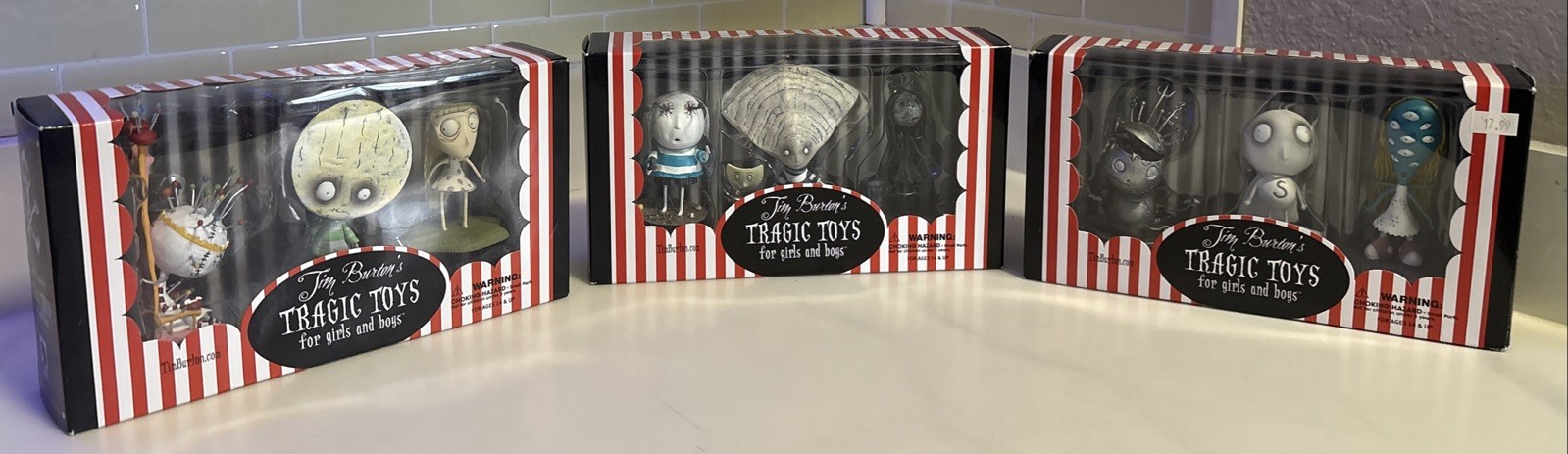 New Tim Burton&rsquo;s Tragic Toys for Girls and Boys Complete THREE-Box Figure Set