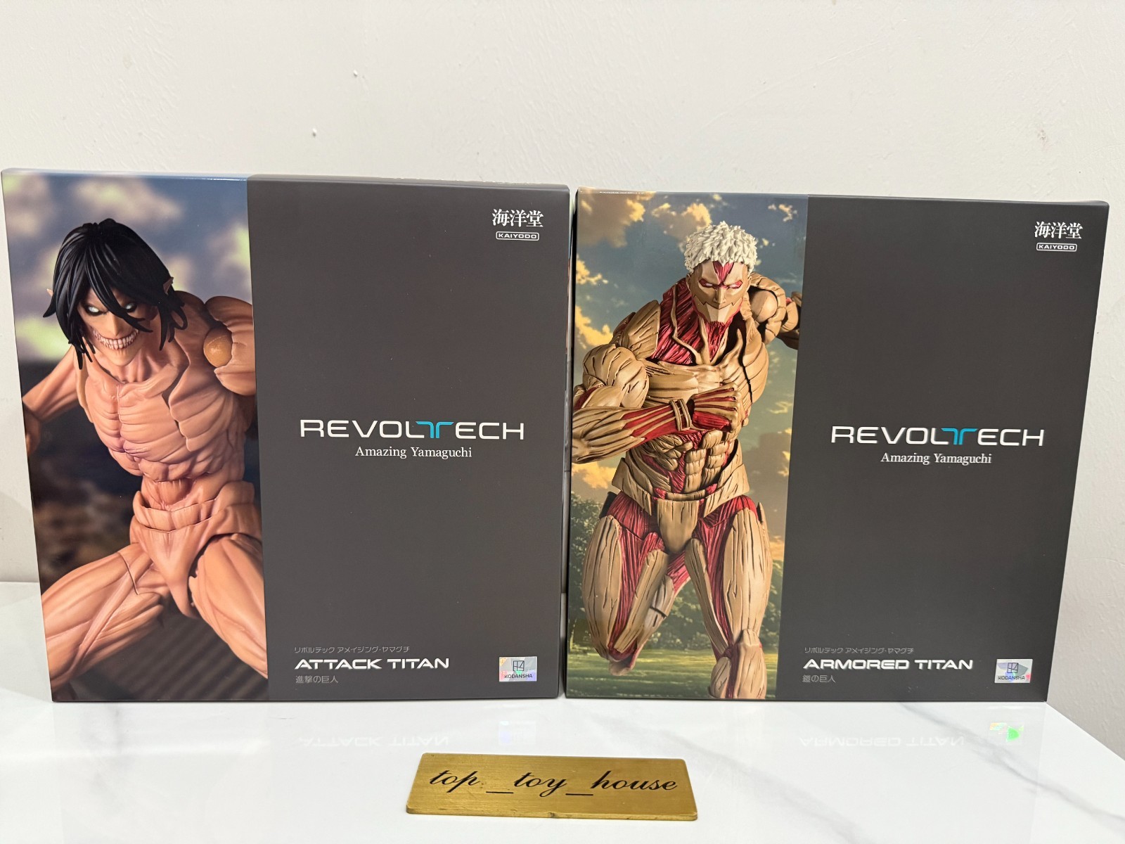 Kaiyodo Revoltech Armored Titan & Attack Titan Set of 2 Action Figure No Bonus