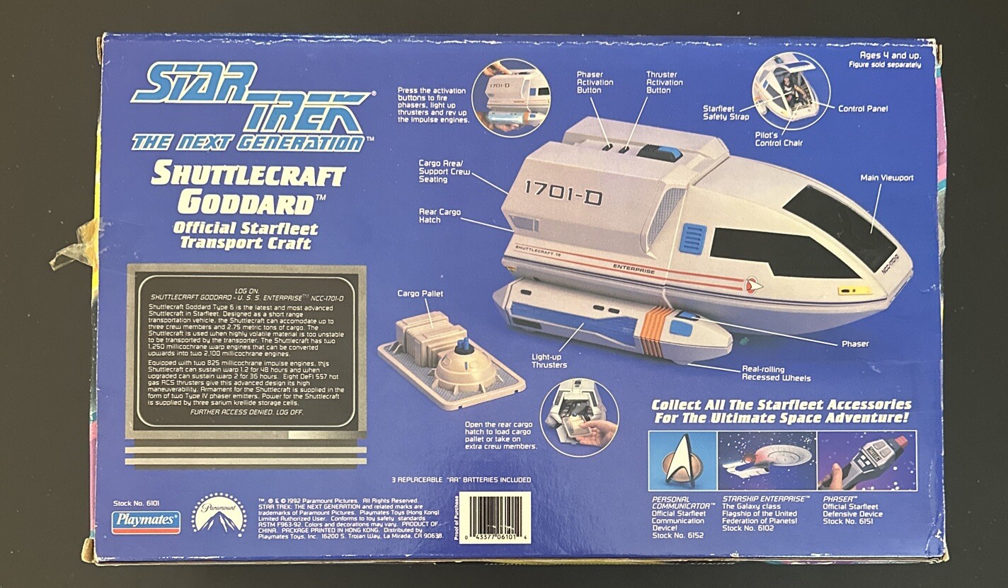 Star Trek The Next Generation Shuttlecraft Goddard in Box Playmates 1992 New