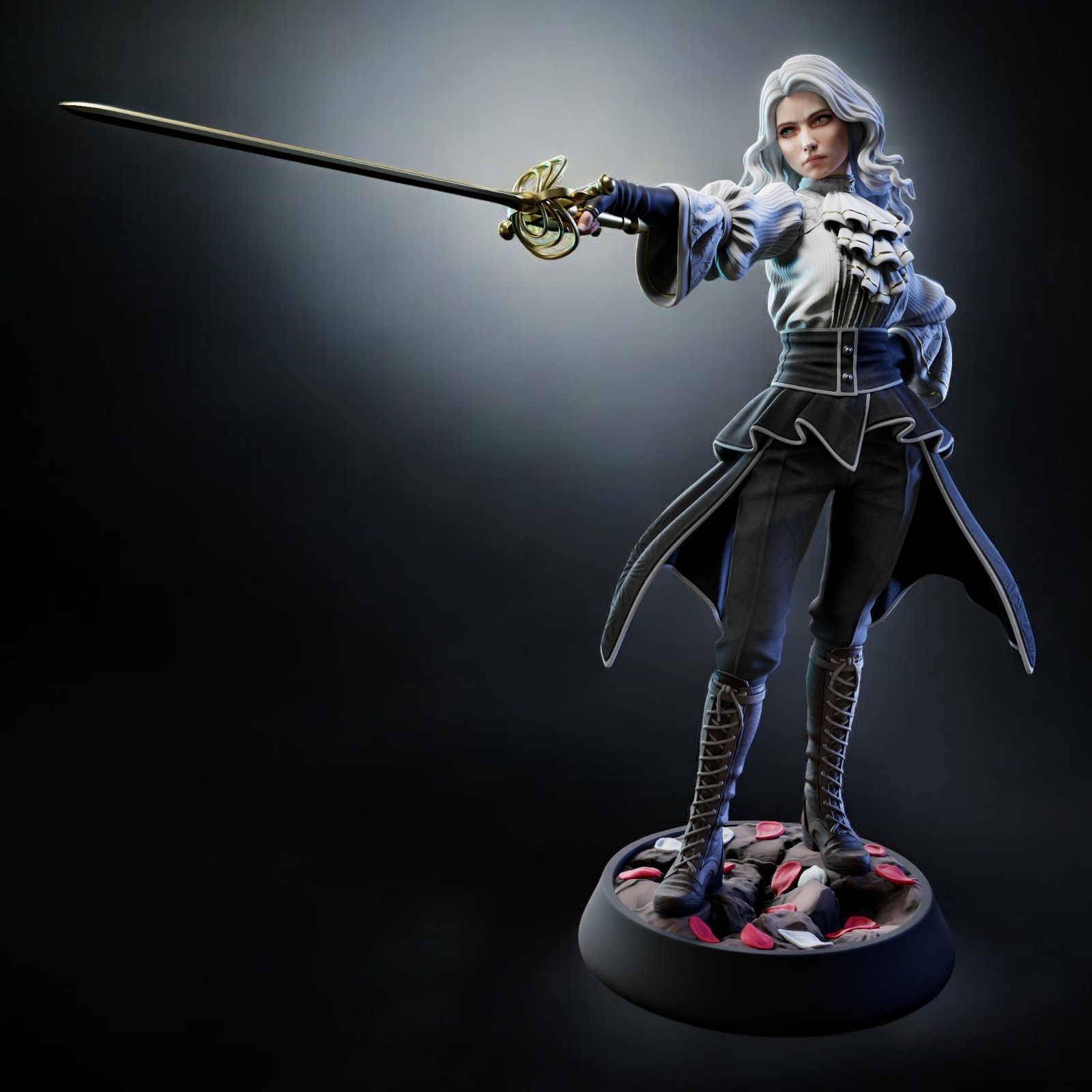 Fanart figure Maelle airbrush painted 9.8 inch