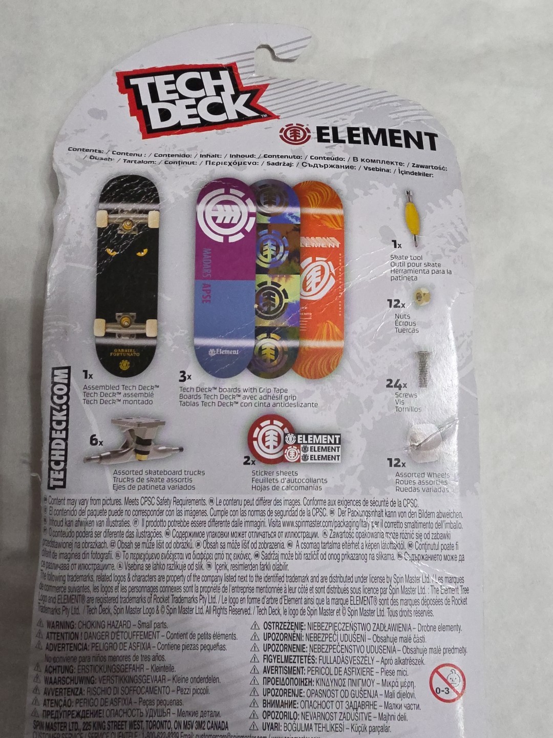 TECH DECK Fingerboard 4-Pack Element Skateboards w Entire Kit, Wheels, Tools +