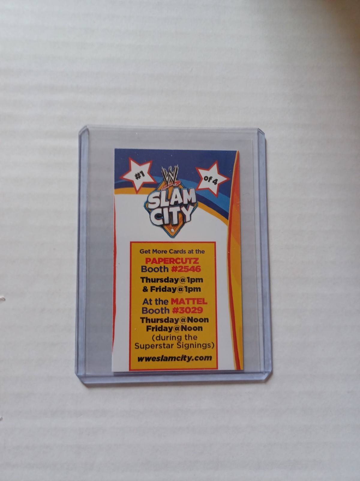 wwe slam city paper cutz sdcc comic con john cena promo trading card
