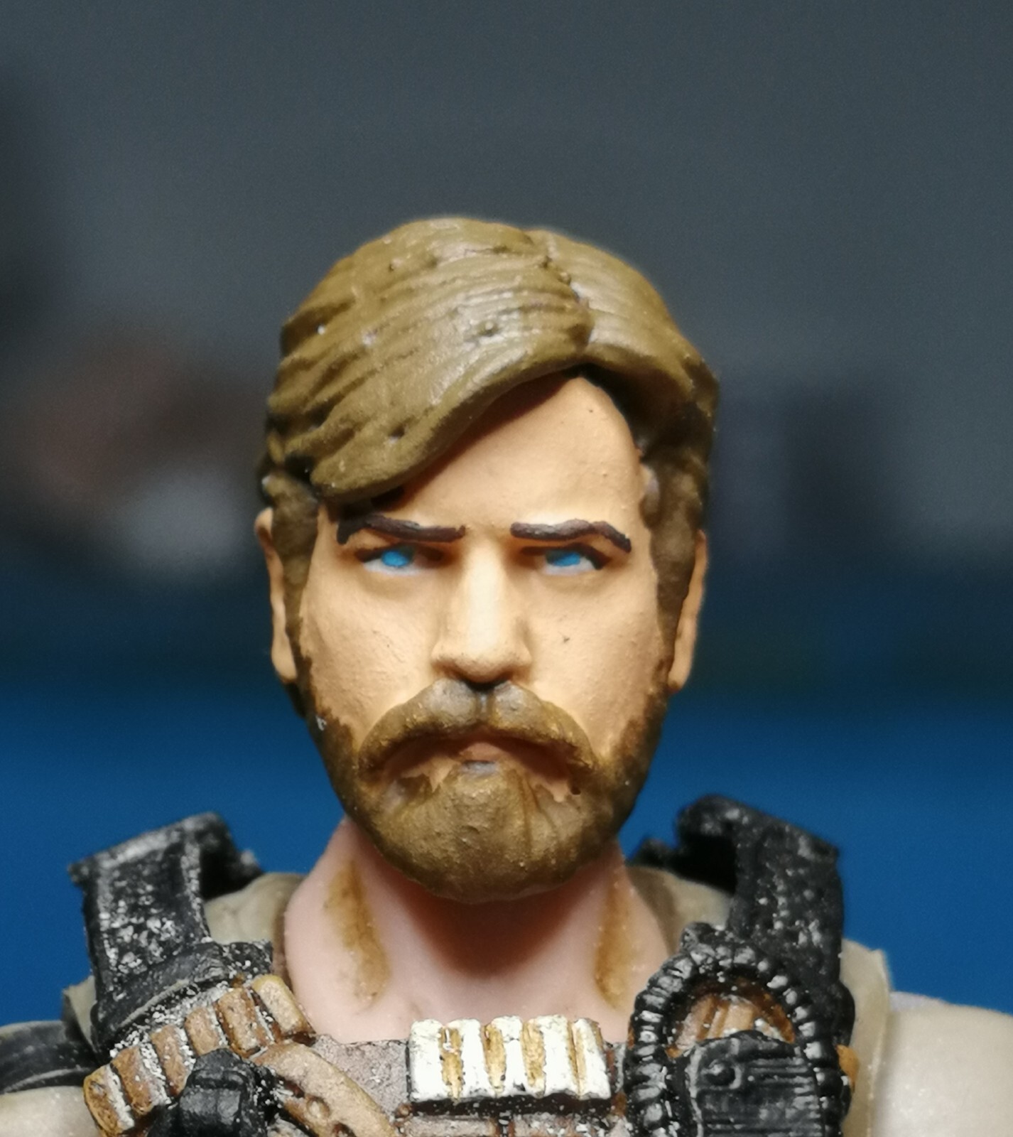 180 OBI WAN CLONE WARS starwars custom male HEADCAST for ACTION FIGURE