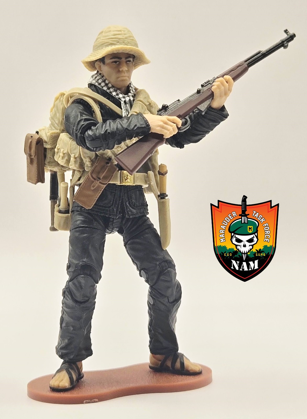 VIETNAM Viet Cong Rifleman w/ Gear -Marauder GR 1:18 Scale 4&Prime; GI Joe Type Figure