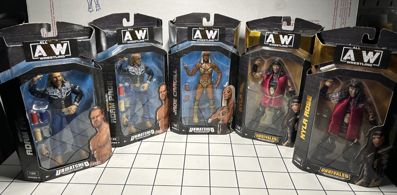 AEW Unmatched Unrivaled Mixed Lot 5 Figures Adam Page Jade Cargill Nyla Rose MIB