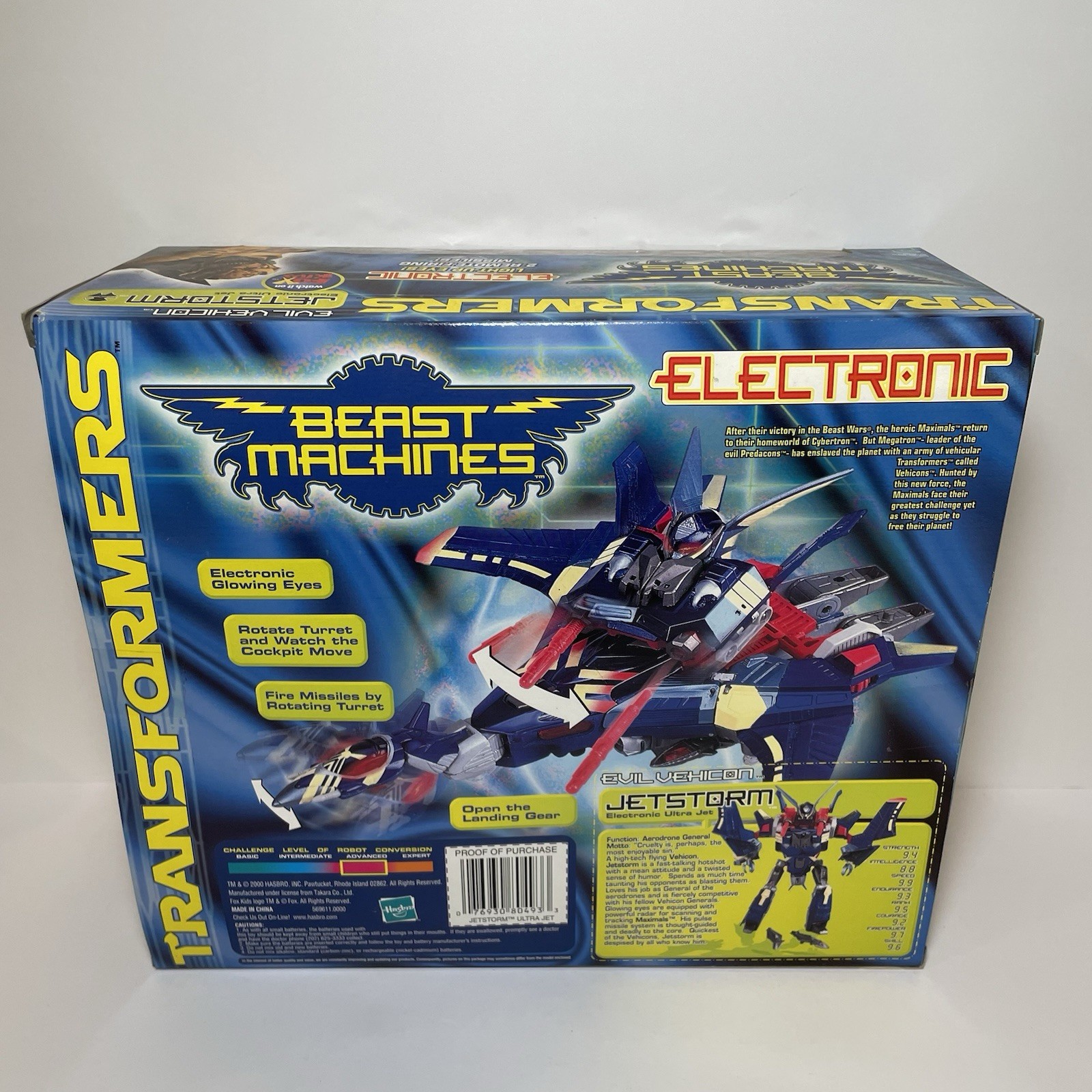 Hasbro Transformers Beast Machines Electronic Jetstorm 2000 New Sealed Vintage