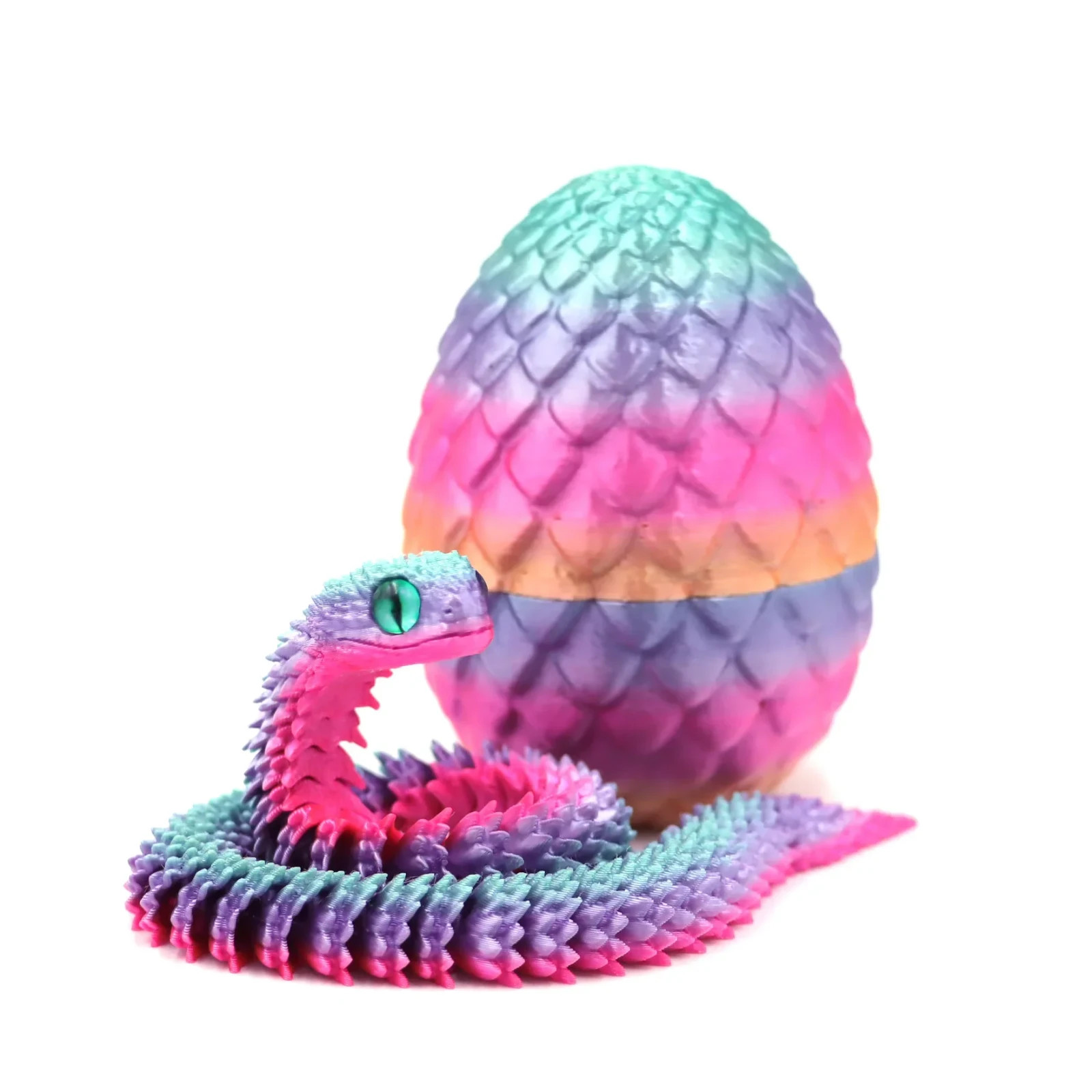 3D Printed Snake Dragon Egg Toy Articulated Fidget Novelty Gift Desktop Decor