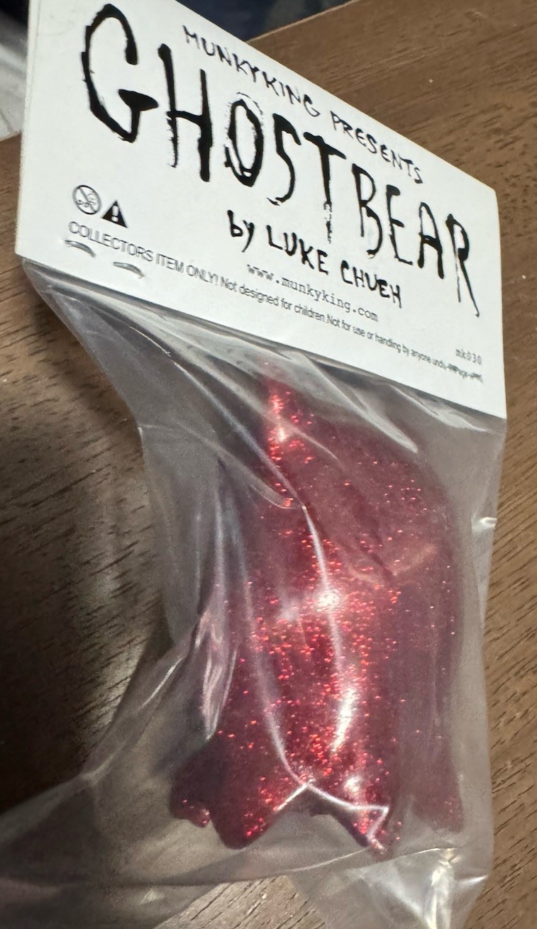 Luke Chueh Ghost Bear RED GLITTER Variant Colorway