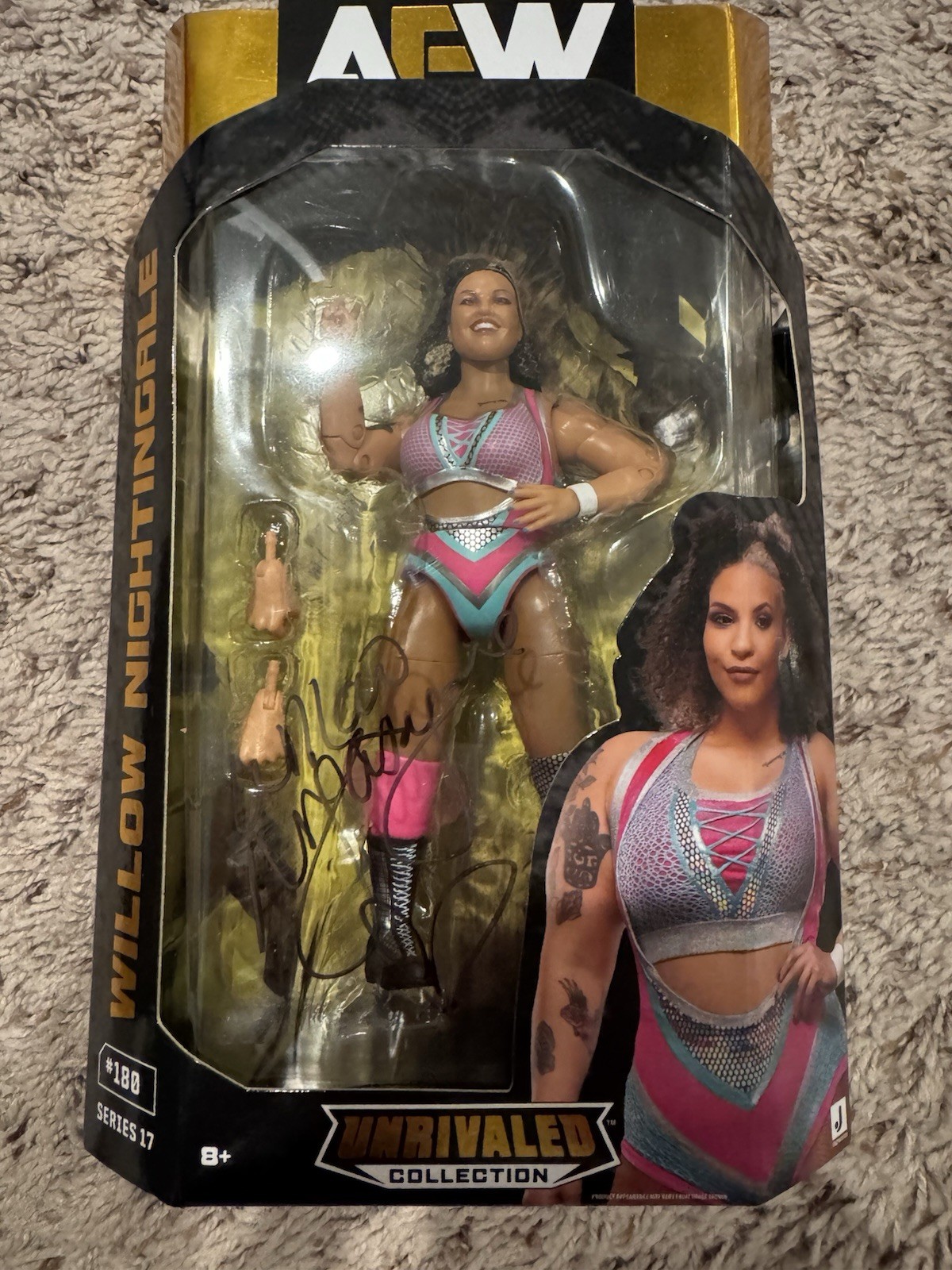 Autographed AEW Willow Nightingale Unrivaled Series 17 Figure signed