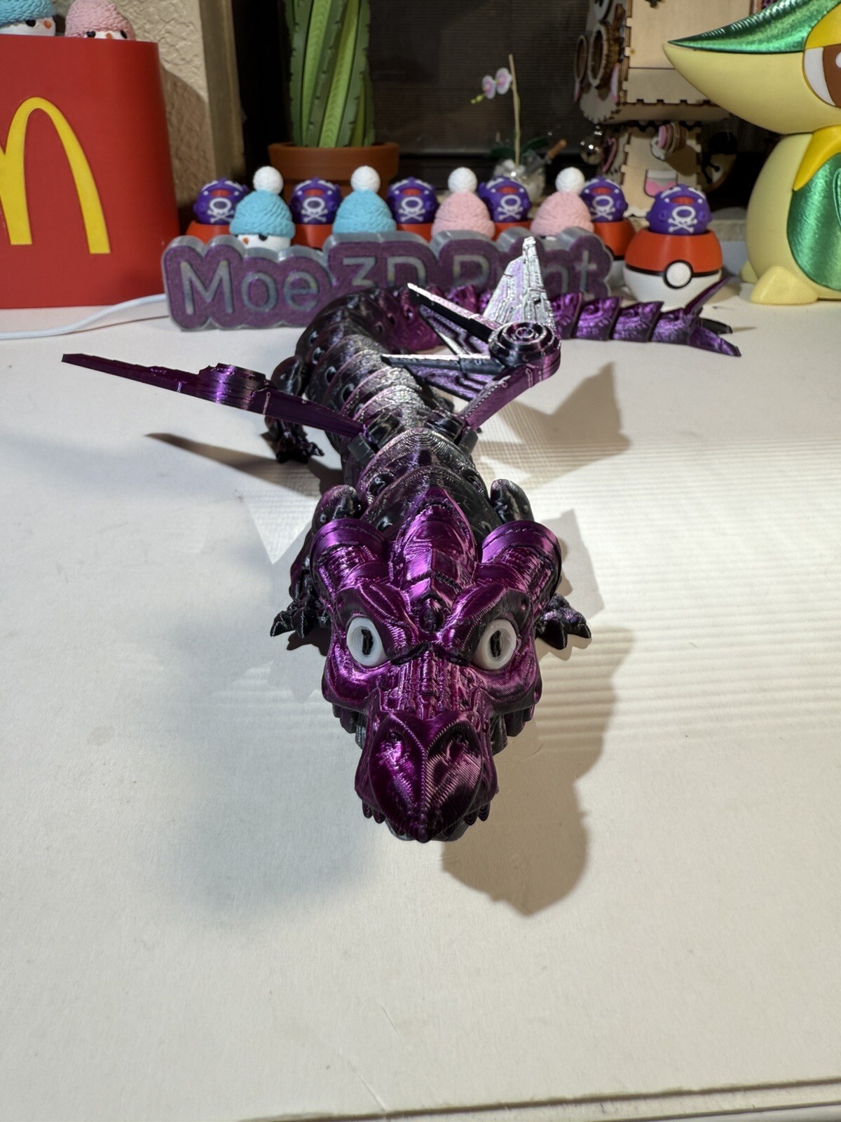 3D Printed Mechanical Dragon 18in Long Animals Articulated Collectable Toy Gift