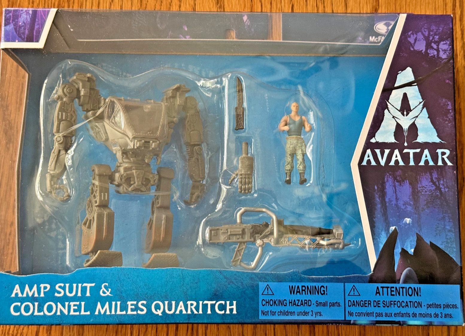 McFarlane Avatar 4 Amp Suit & Colonel Miles Quaritch World of Pandora 4&Prime; – NEW
