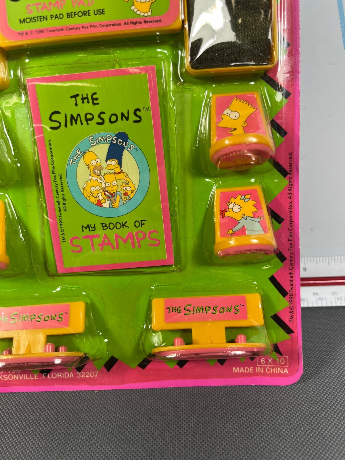 Vintage The Simpsons DanDee Bart Simpson Clip-On Toothbrush Set Stamps New Lot